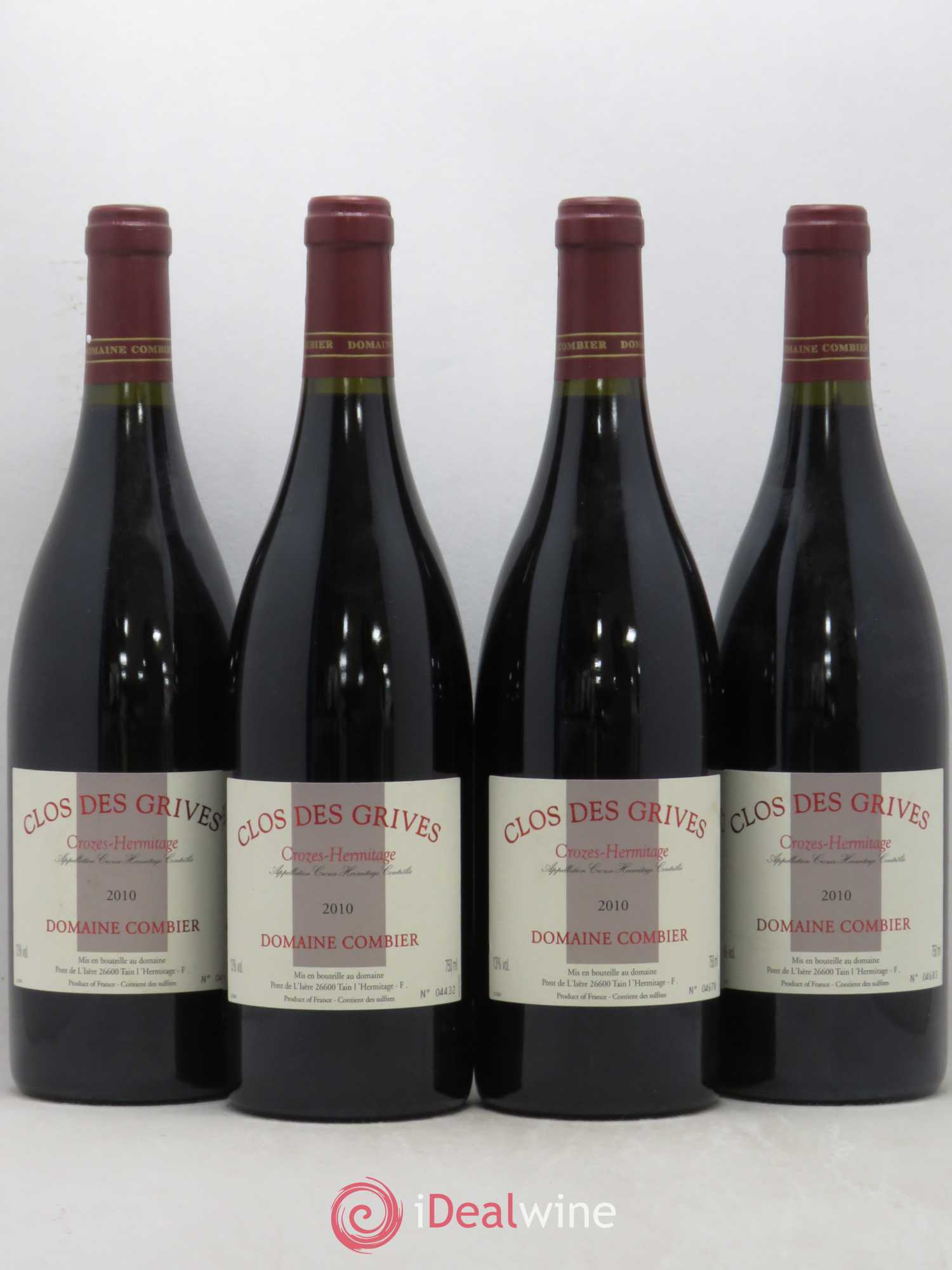 Crozes-Hermitage Clos des Grives Combier 2010 - Lot de 4 bouteilles - 0