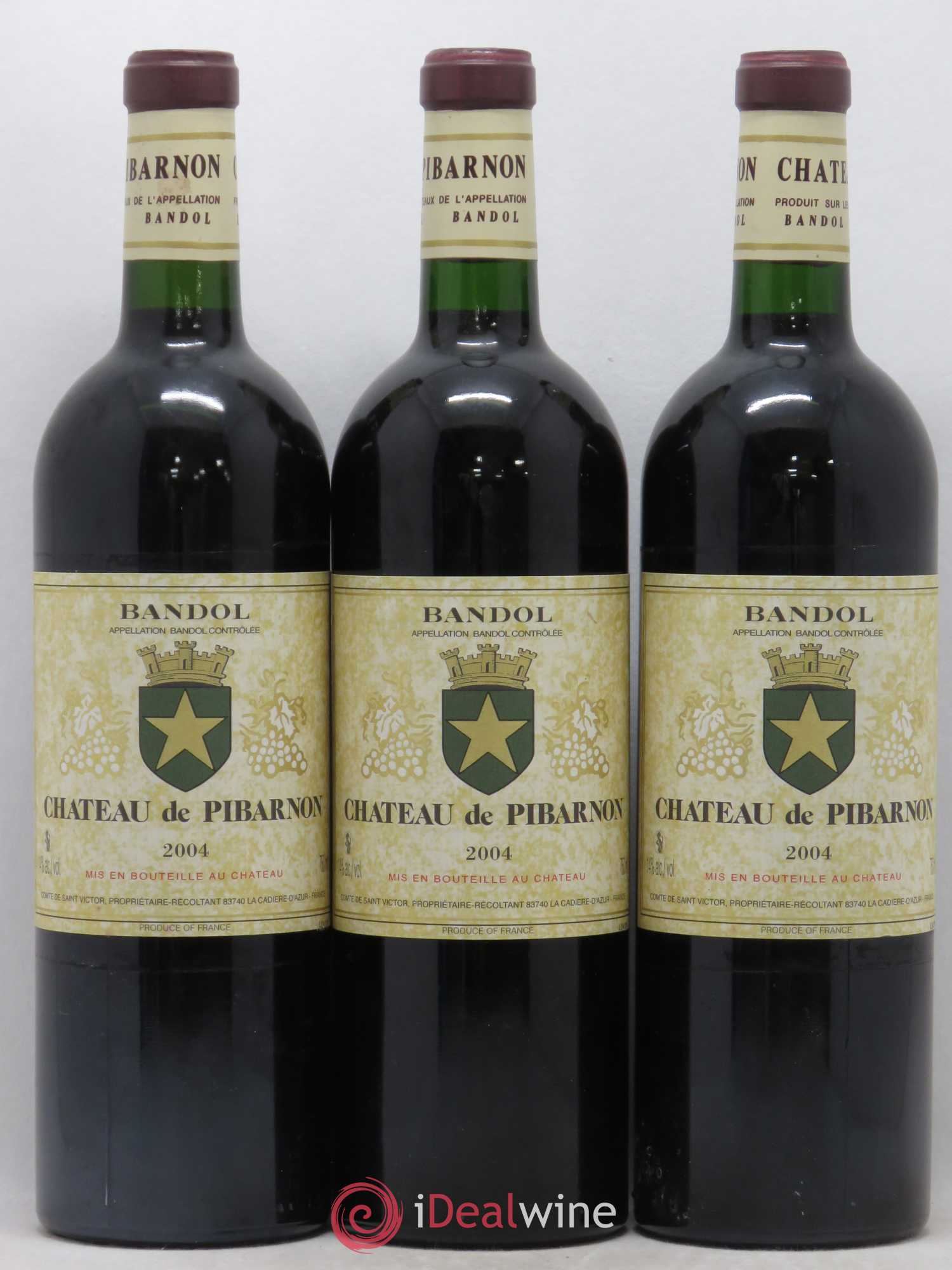 Bandol Château de Pibarnon Comte de Saint-Victor 2004 - Lot de 3 bouteilles - 0