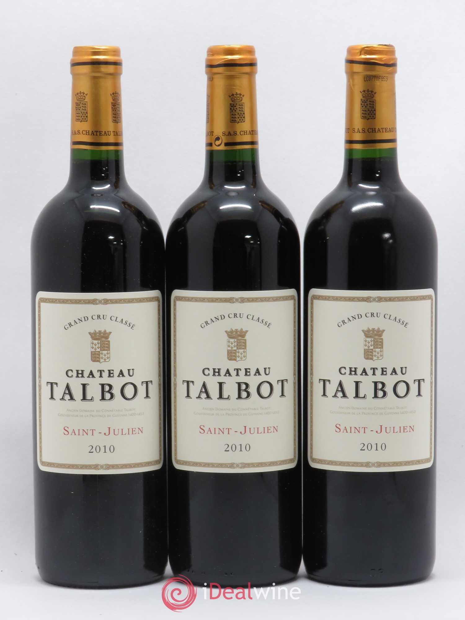 Château Talbot 4ème Grand Cru Classé 2010 - Lot de 6 bouteilles - 1
