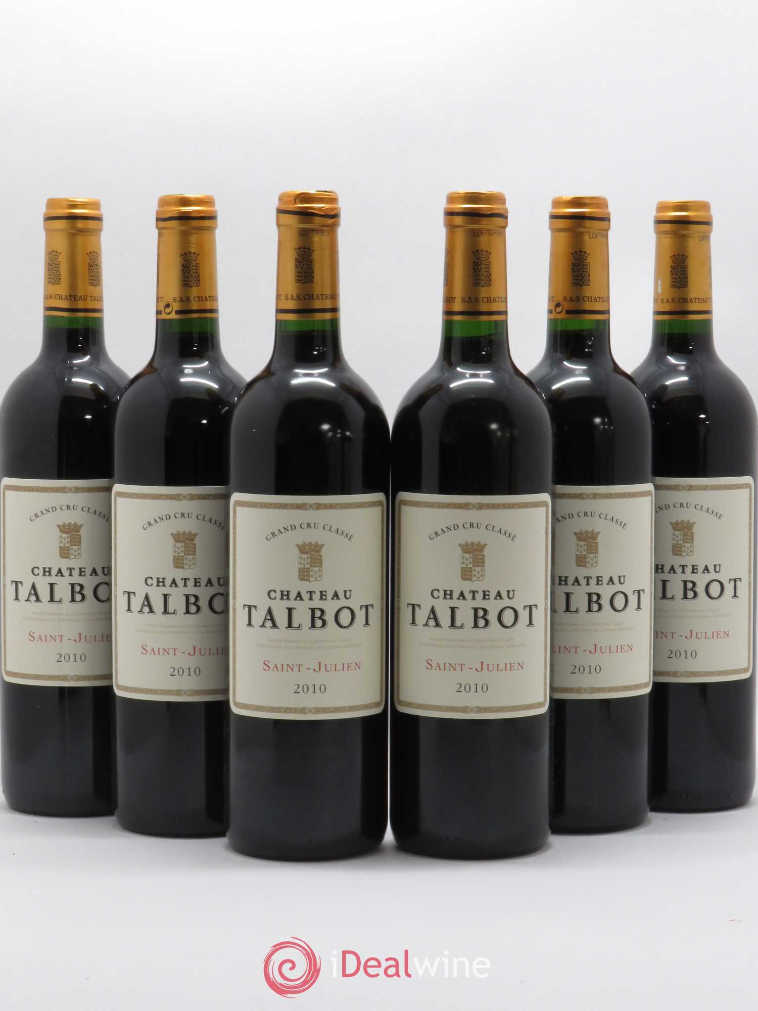 Château Talbot 4ème Grand Cru Classé 2010 - Lot de 6 bouteilles - 0