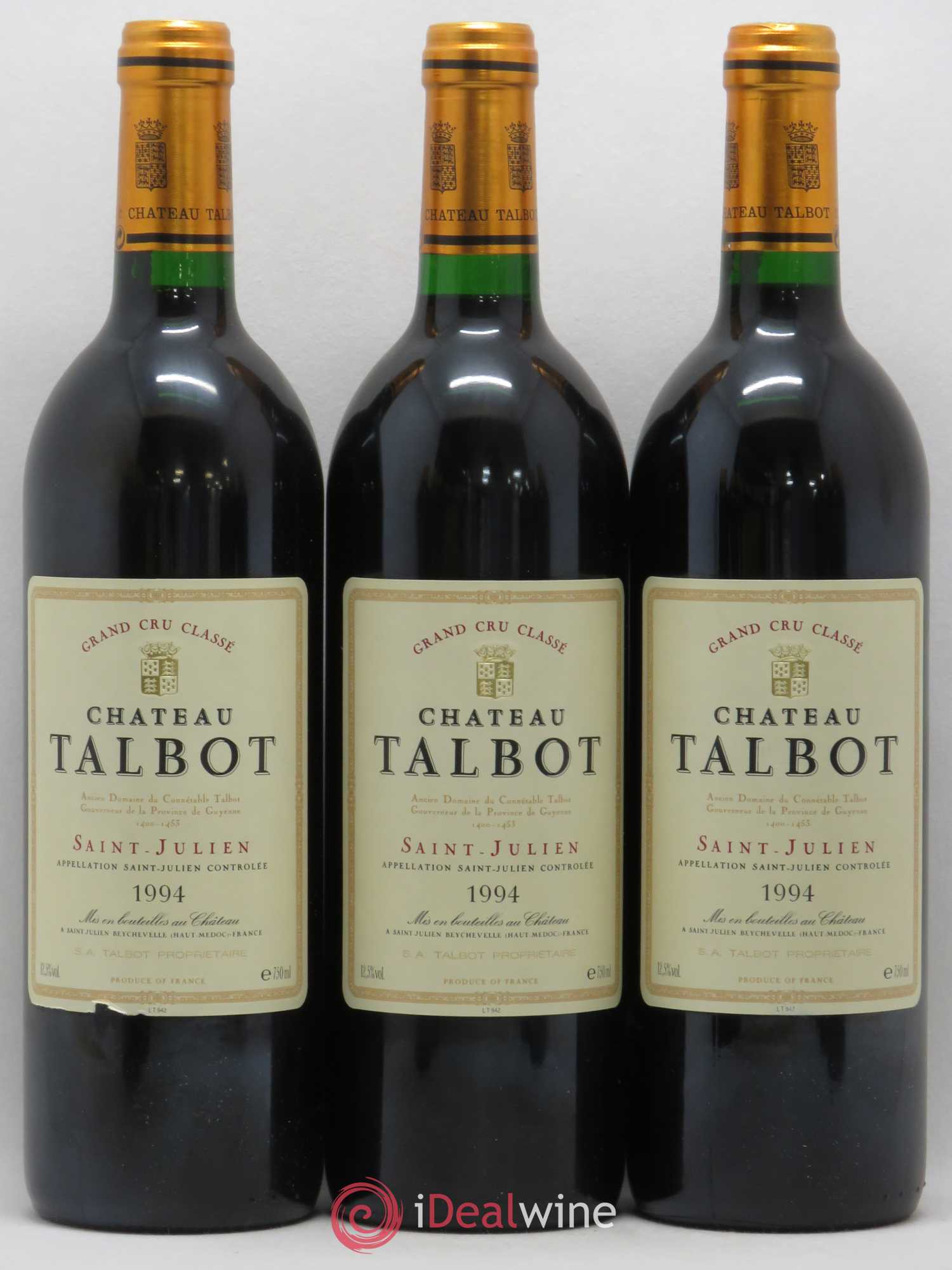 Château Talbot 4ème Grand Cru Classé 1994 - Lot de 12 bouteilles - 1