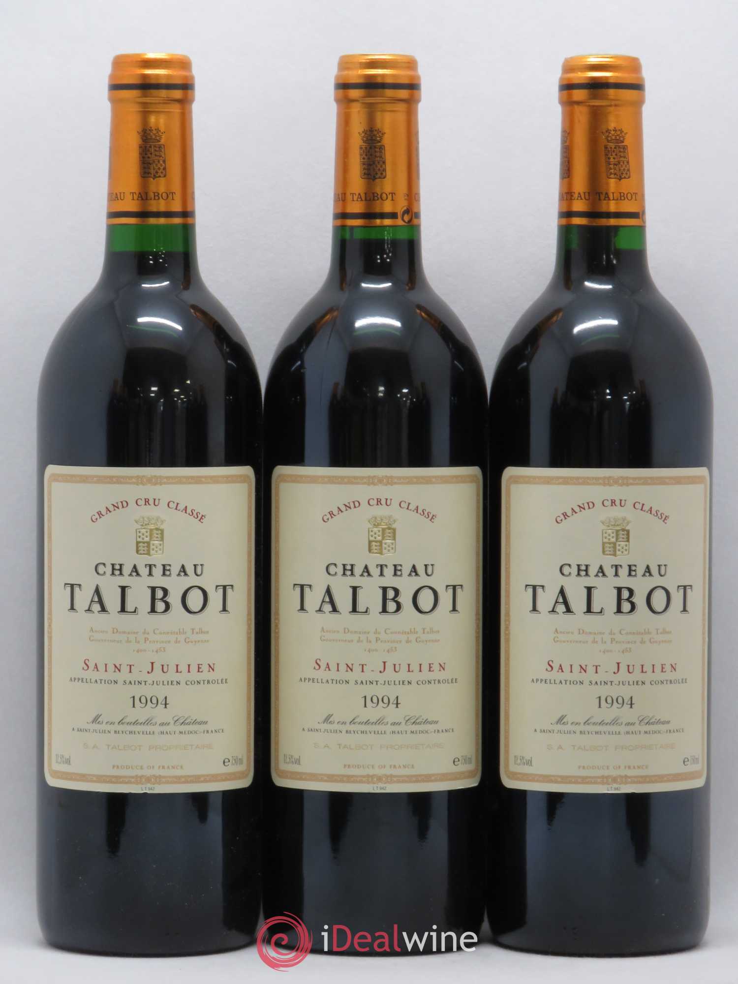 Château Talbot 4ème Grand Cru Classé 1994 - Lot de 12 bouteilles - 1