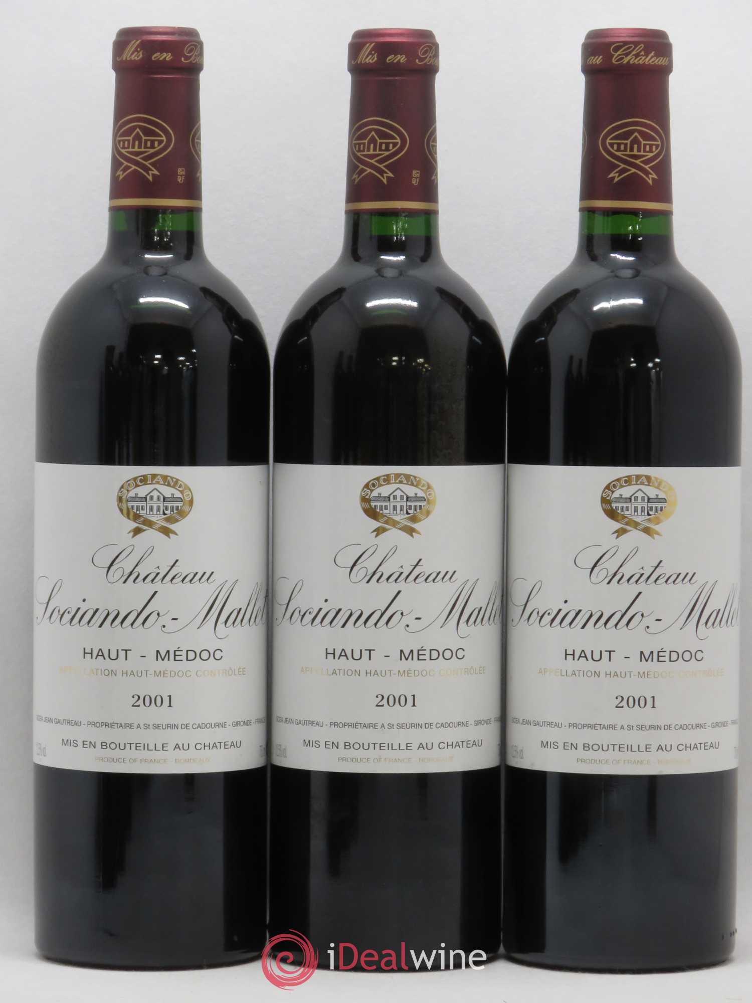 Château Sociando Mallet 2001 - Lot de 6 bouteilles - 1