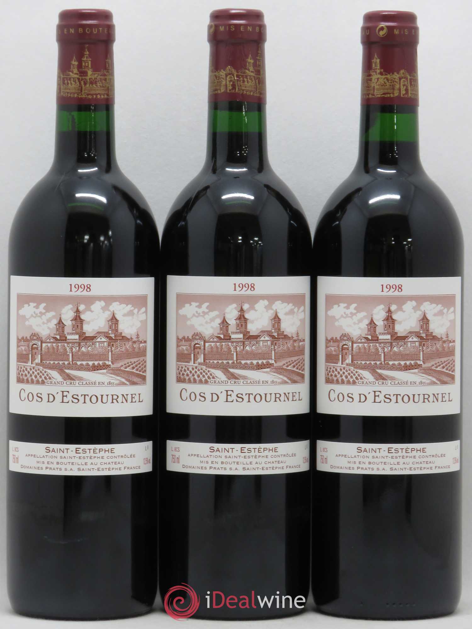 Cos d'Estournel 2ème Grand Cru Classé 1998 - Lot de 3 bouteilles - 0