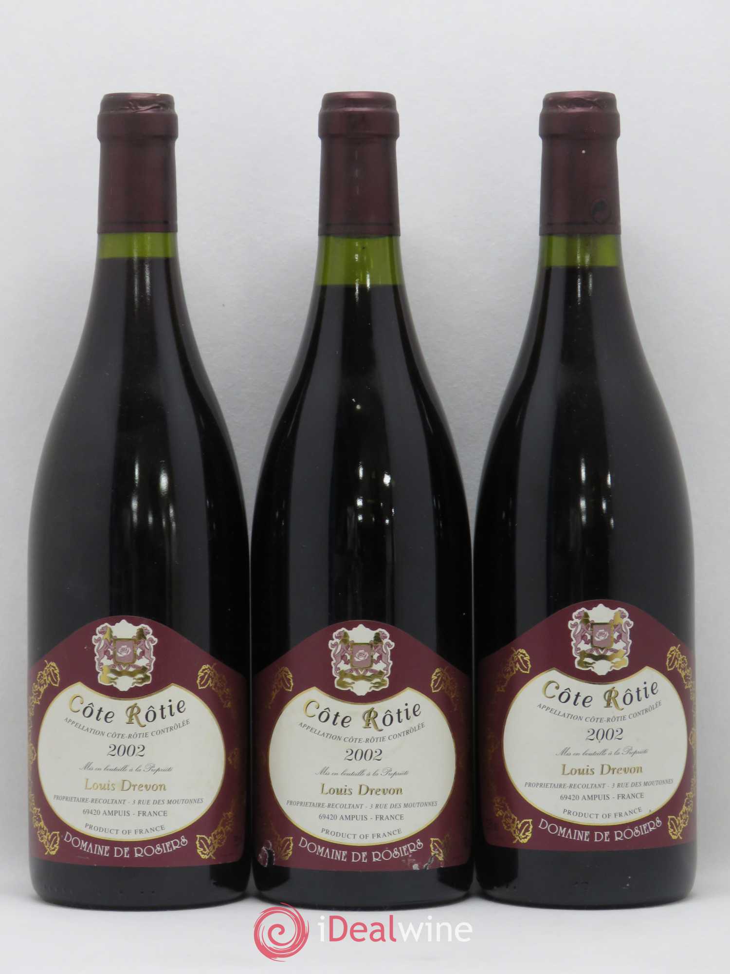 Côte-Rôtie Louis Drevon 2002 - Lot of 6 bottles - 1