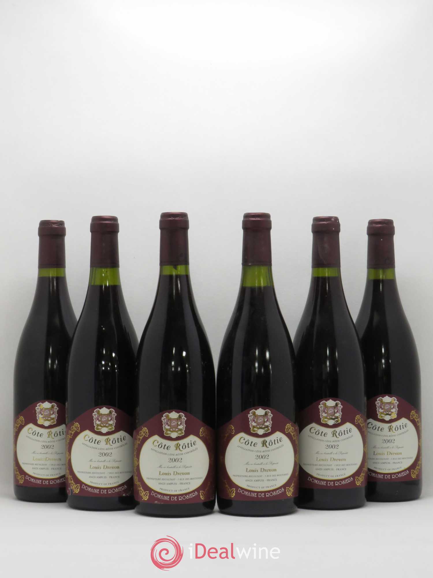 Côte-Rôtie Louis Drevon 2002 - Lot of 6 bottles - 0
