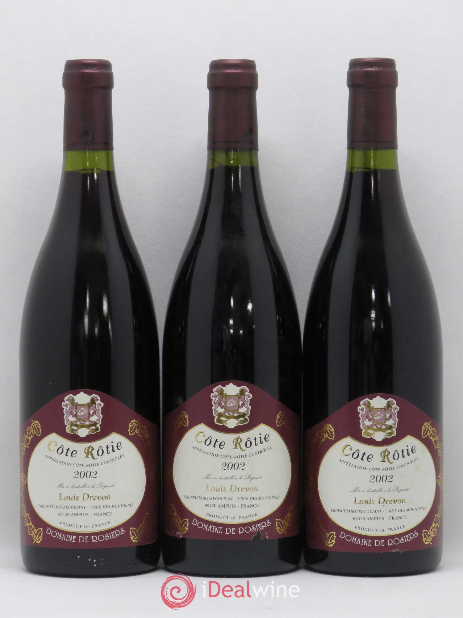Côte-Rôtie Louis Drevon 2002 - Posten von 3 Flaschen - 0