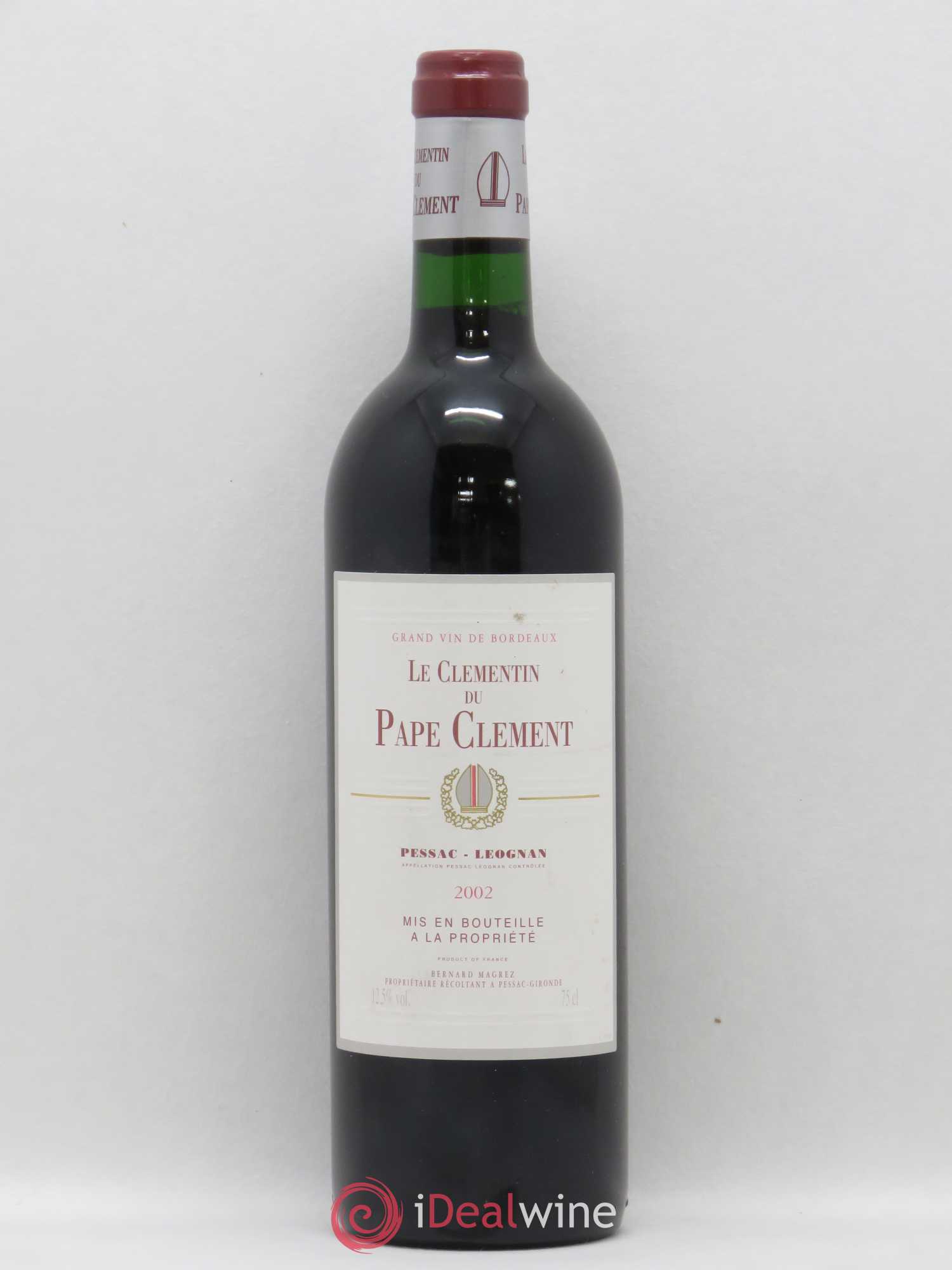 Le Clémentin de Pape Clément Second Vin 2002 - Lot de 1 bouteille - 0
