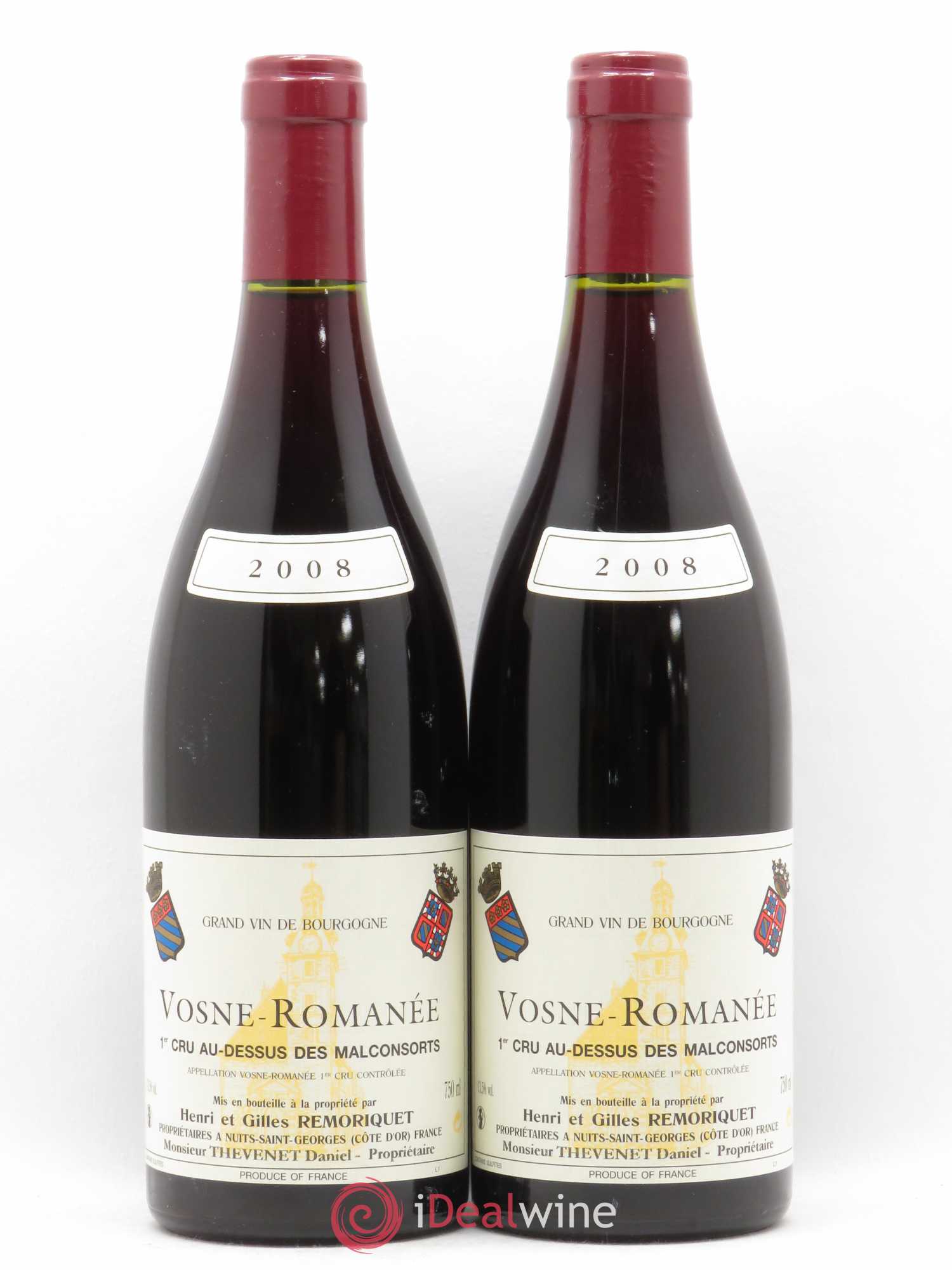 Vosne-Romanée 1er Cru Les Malconsorts Gilles Remoriquet 2008 - Lot de 2 bouteilles - 0