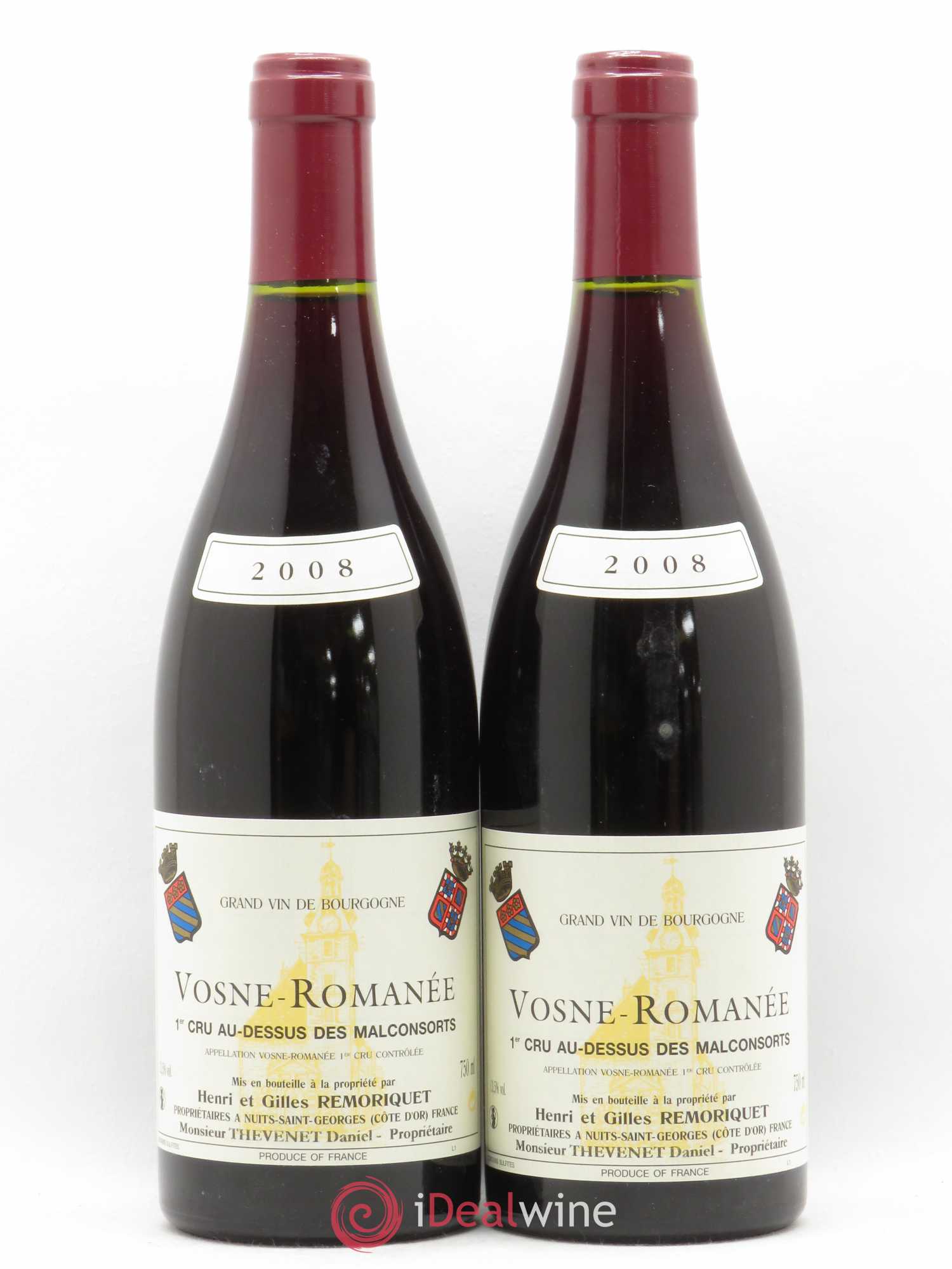 Vosne-Romanée 1er Cru Les Malconsorts Gilles Remoriquet 2008 - Lot de 2 bouteilles - 0
