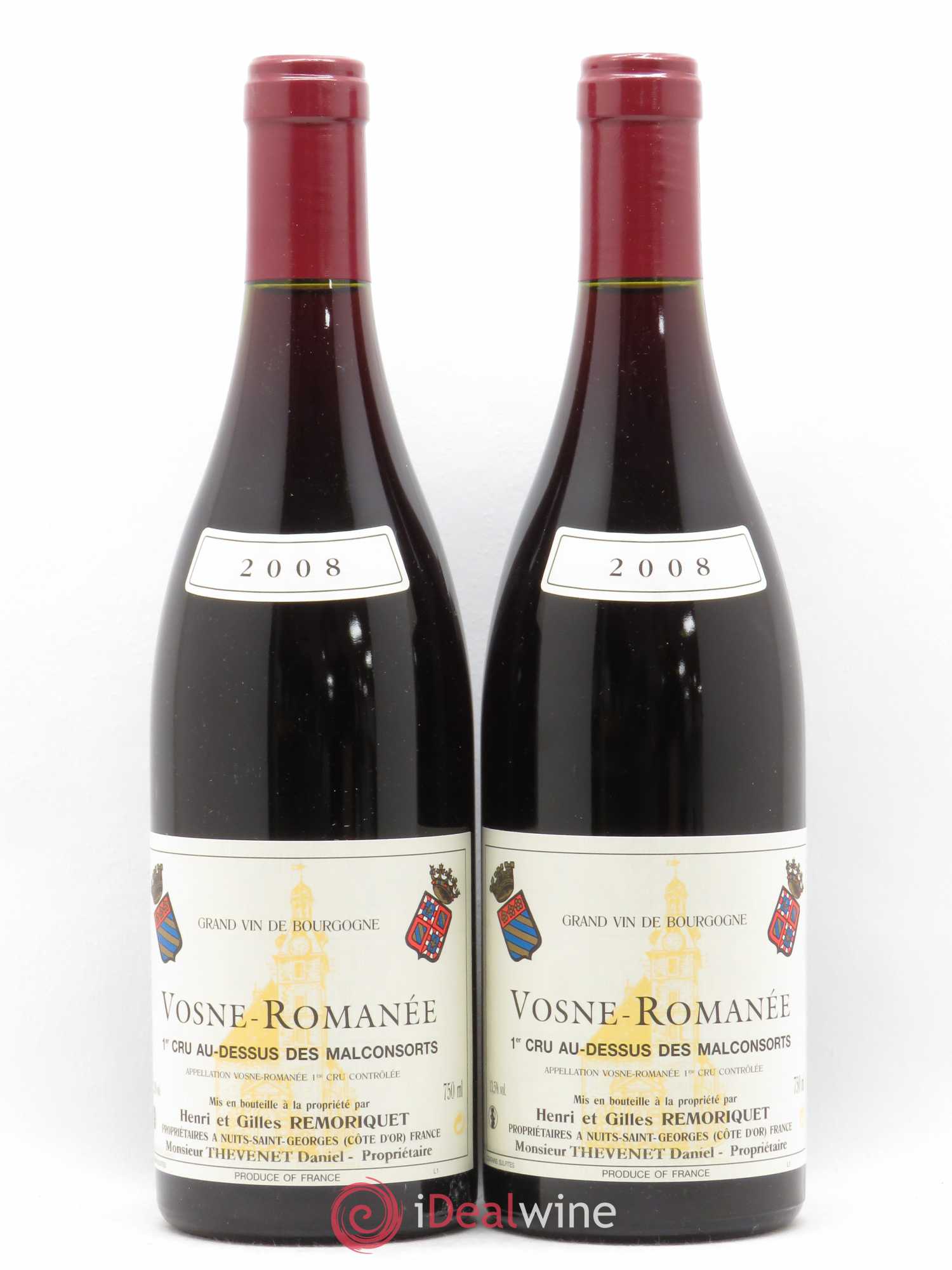 Vosne-Romanée 1er Cru Les Malconsorts Gilles Remoriquet 2008 - Lot de 2 bouteilles - 0