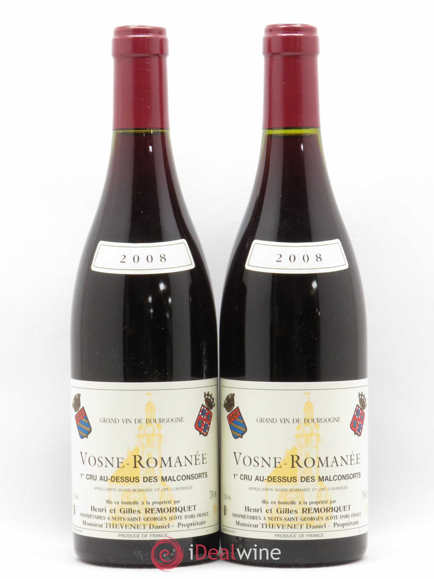 Vosne-Romanée 1er Cru Les Malconsorts Gilles Remoriquet 2008 - Lot de 2 bouteilles - 0