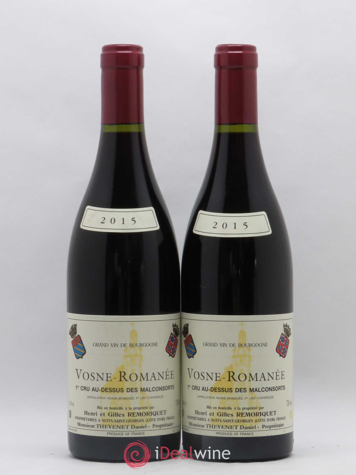 Vosne-Romanée 1er Cru Au Dessus des Malconsorts Gilles Remoriquet (sans prix de réserve) 2015 - Lot de 2 bouteilles - 0