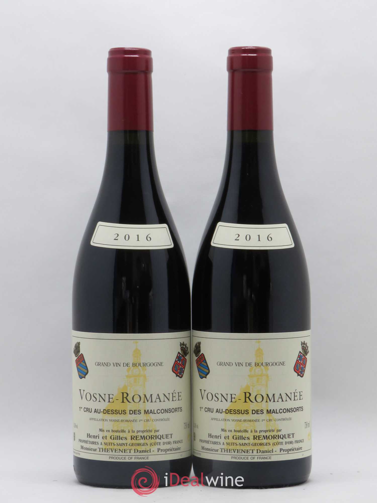 Vosne-Romanée 1er Cru Au Dessus des Malconsorts Gilles Remoriquet (sans prix de réserve) 2016 - Lot de 2 bouteilles - 0