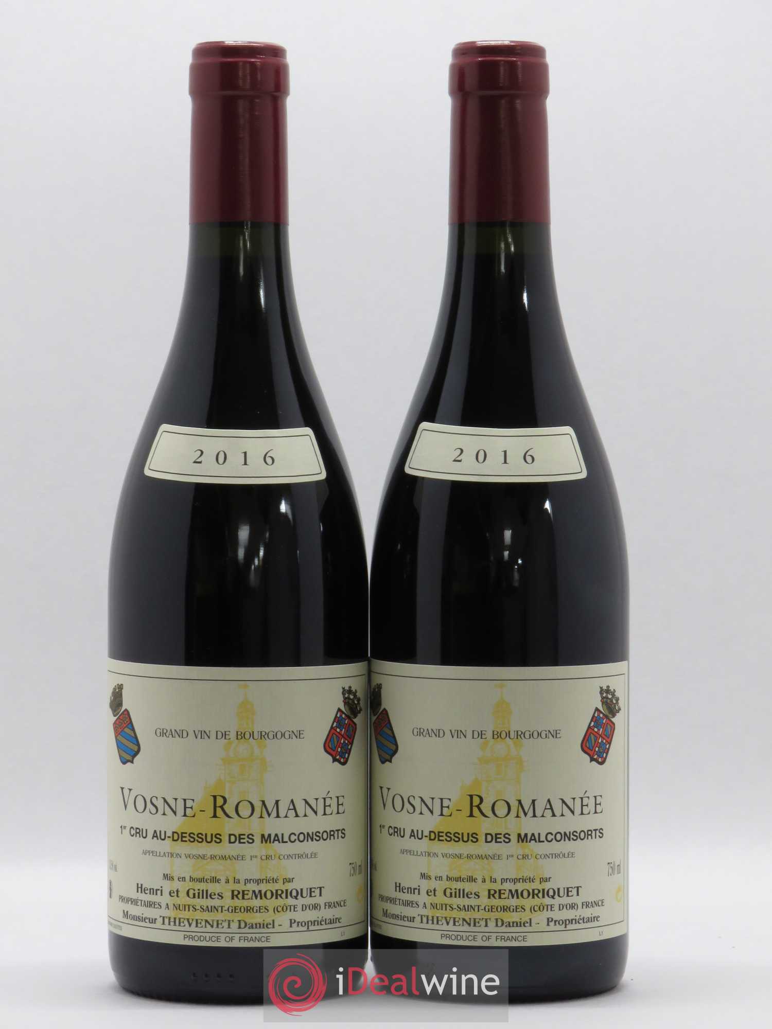Vosne-Romanée 1er Cru Au Dessus des Malconsorts Gilles Remoriquet (sans prix de réserve) 2016 - Lot de 2 bouteilles - 0