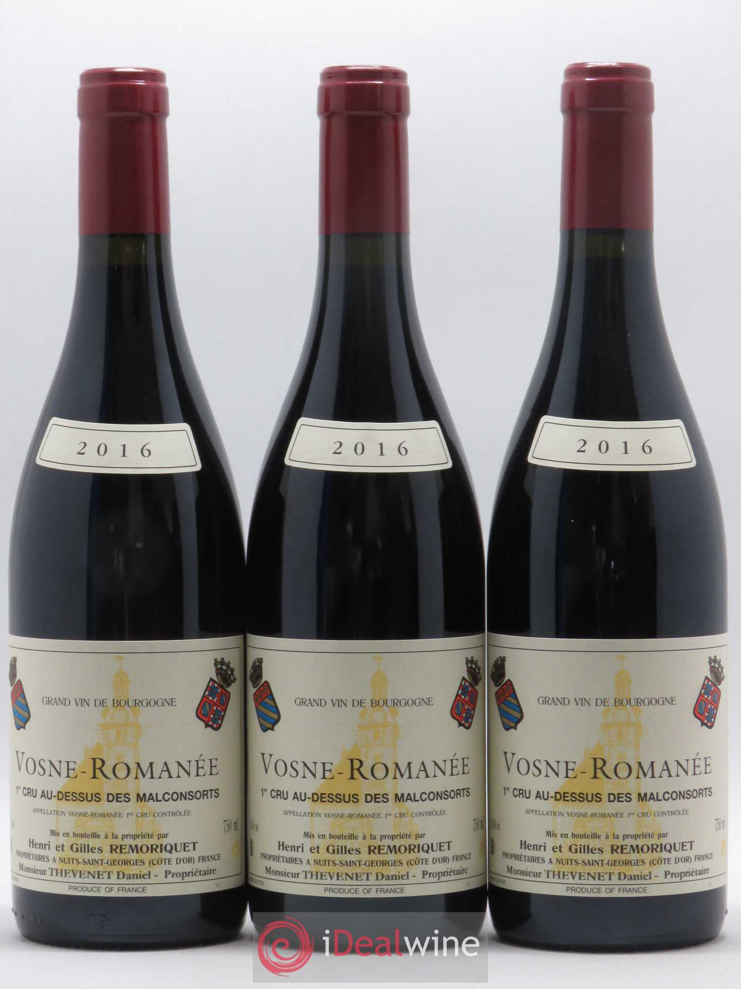 Vosne-Romanée 1er Cru Au Dessus des Malconsorts Gilles Remoriquet (sans prix de réserve) 2016 - Lot de 3 bouteilles - 0