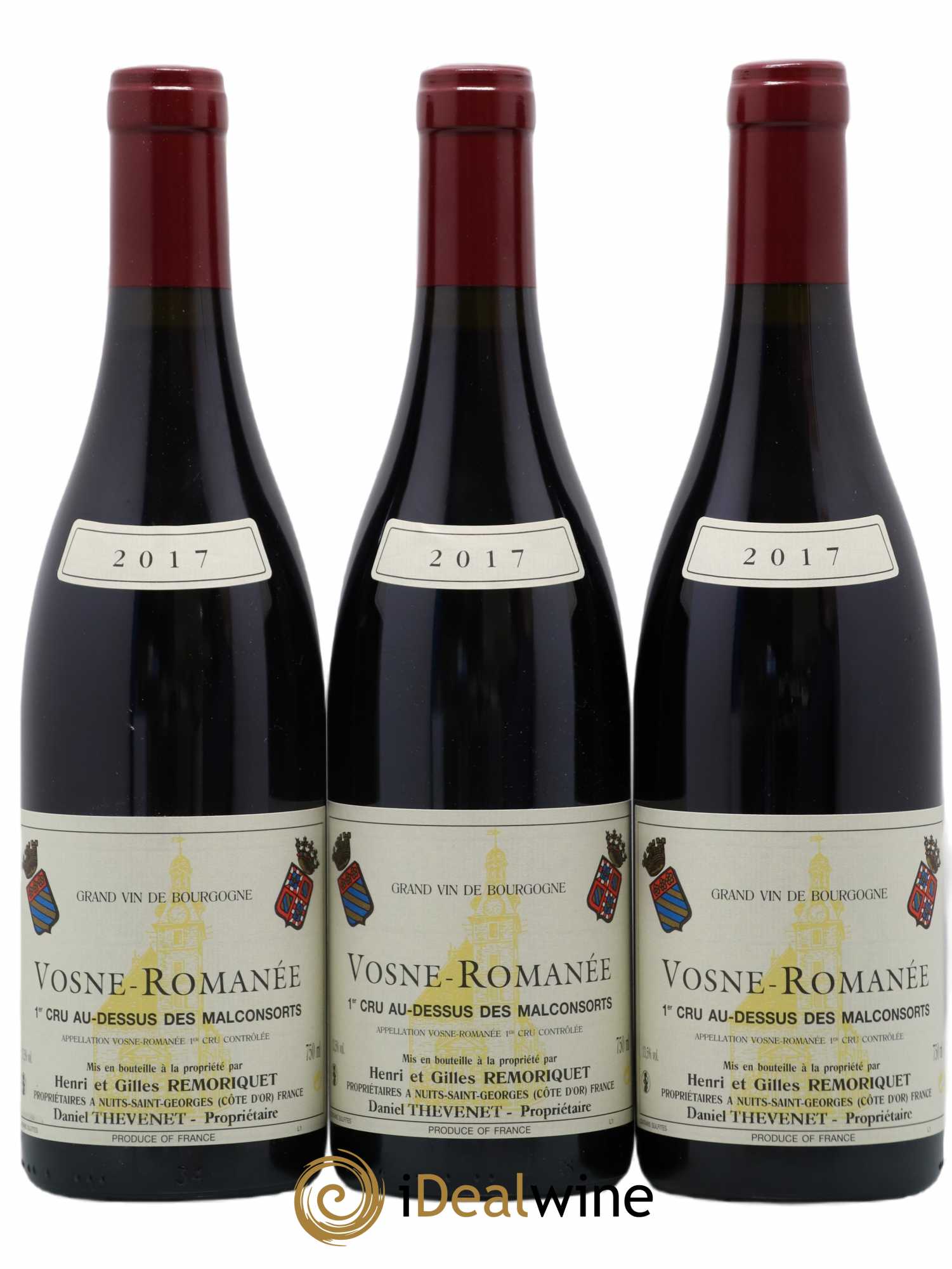 Vosne-Romanée 1er Cru Au Dessus des Malconsorts Gilles Remoriquet 2017 - Lot of 3 bottles - 0