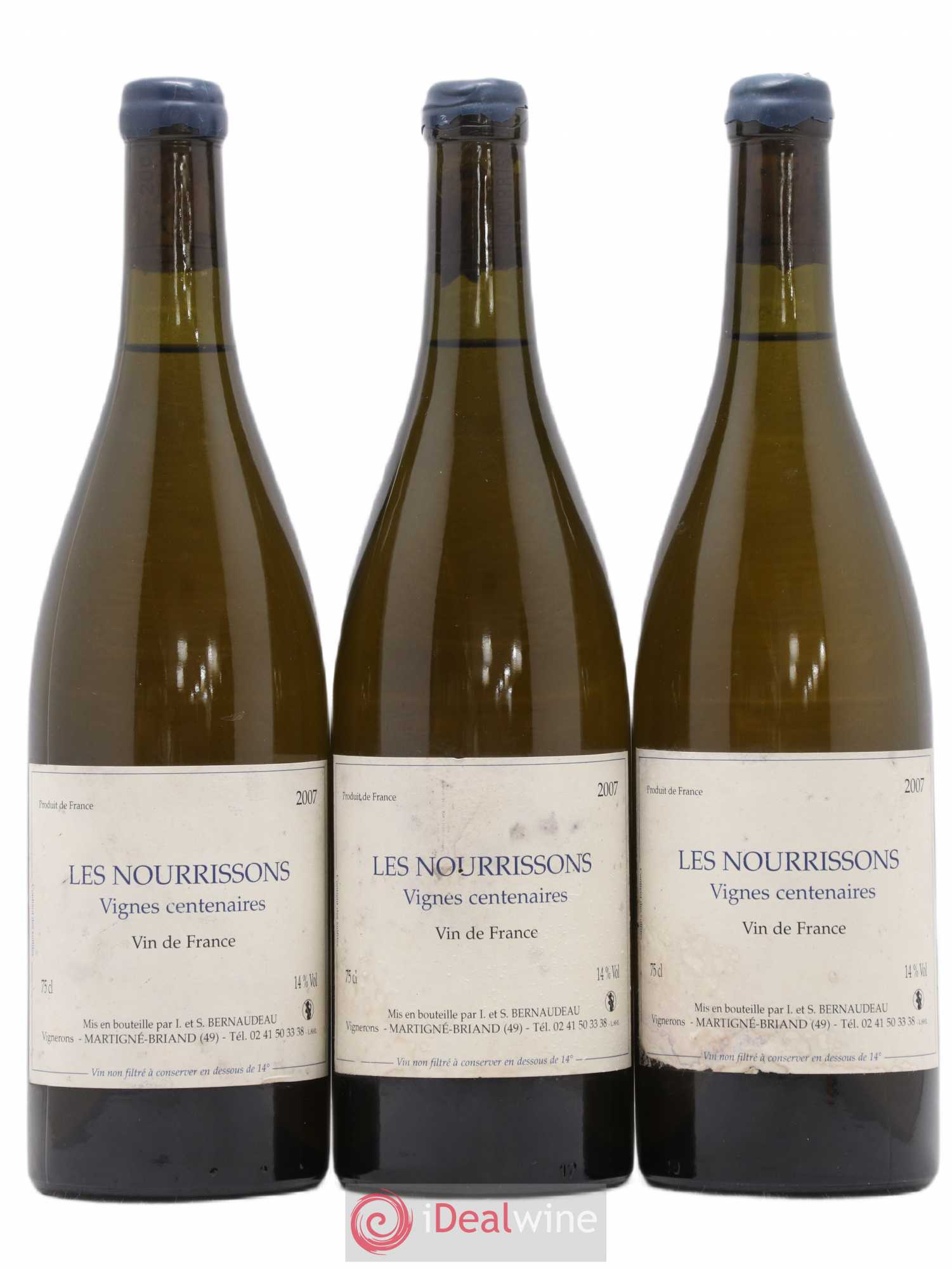 Vin de France Les Nourrissons Stéphane Bernaudeau Vignes centenaires 2007 - Posten von 3 Flaschen - 0