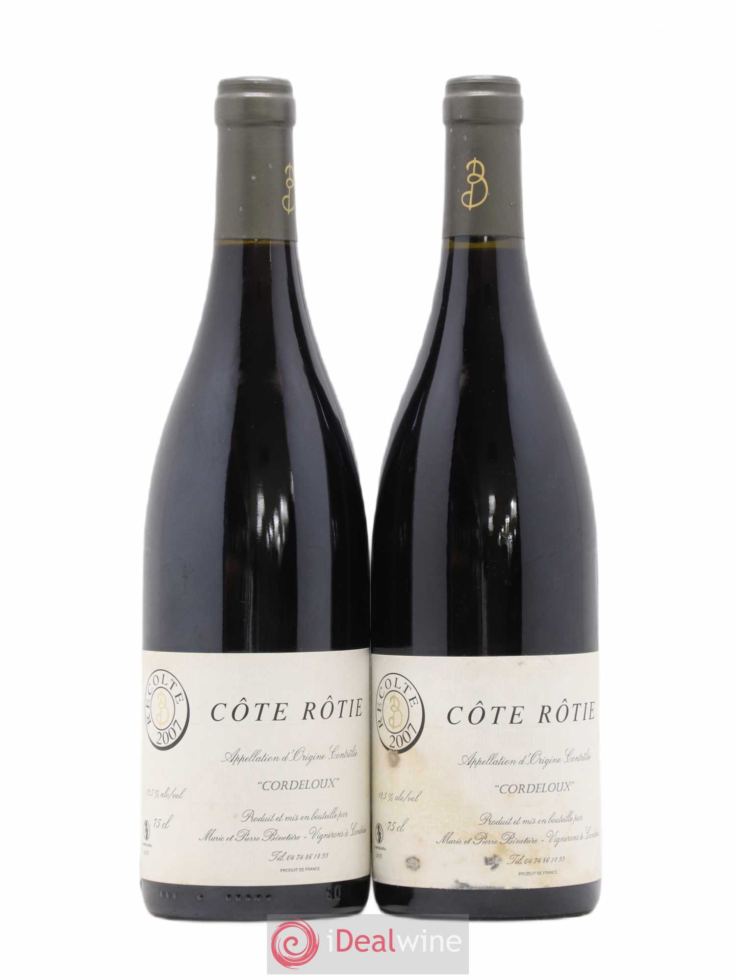 Côte-Rôtie Cordeloux Marie et Pierre Bénetière (Domaine) 2007 - Lot de 2 bouteilles - 0