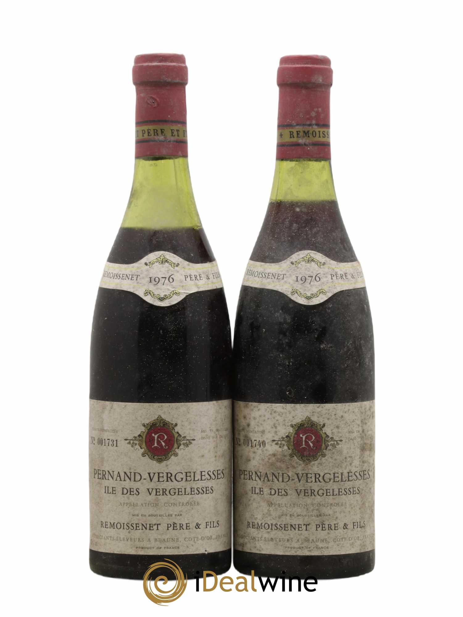 Pernand-Vergelesses Ile des Vergelesses Remoissenet 1976 - Lot de 2 bouteilles - 0