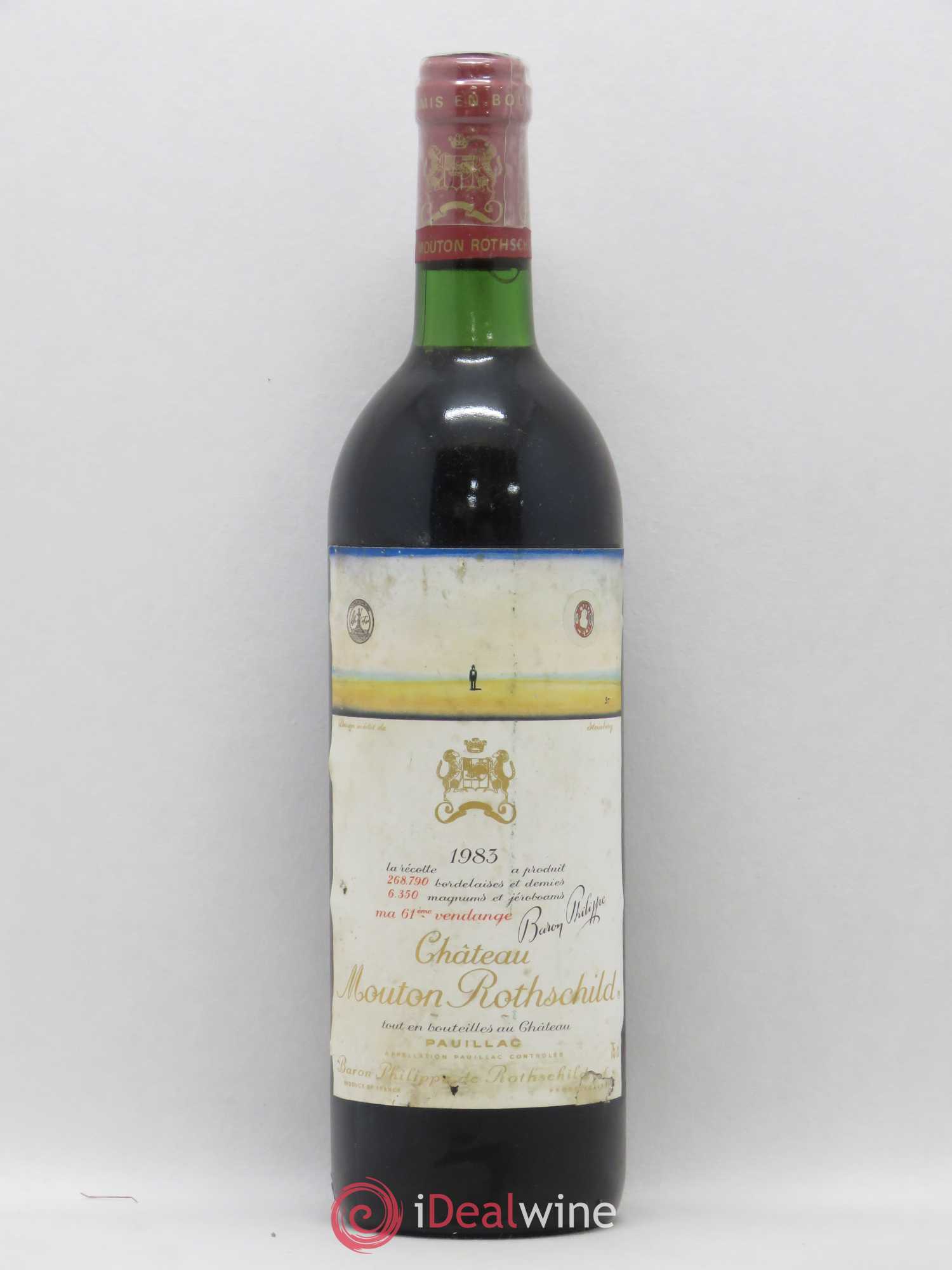 Château Mouton Rothschild 1er Grand Cru Classé 1983 - Lot de 1 bouteille - 0