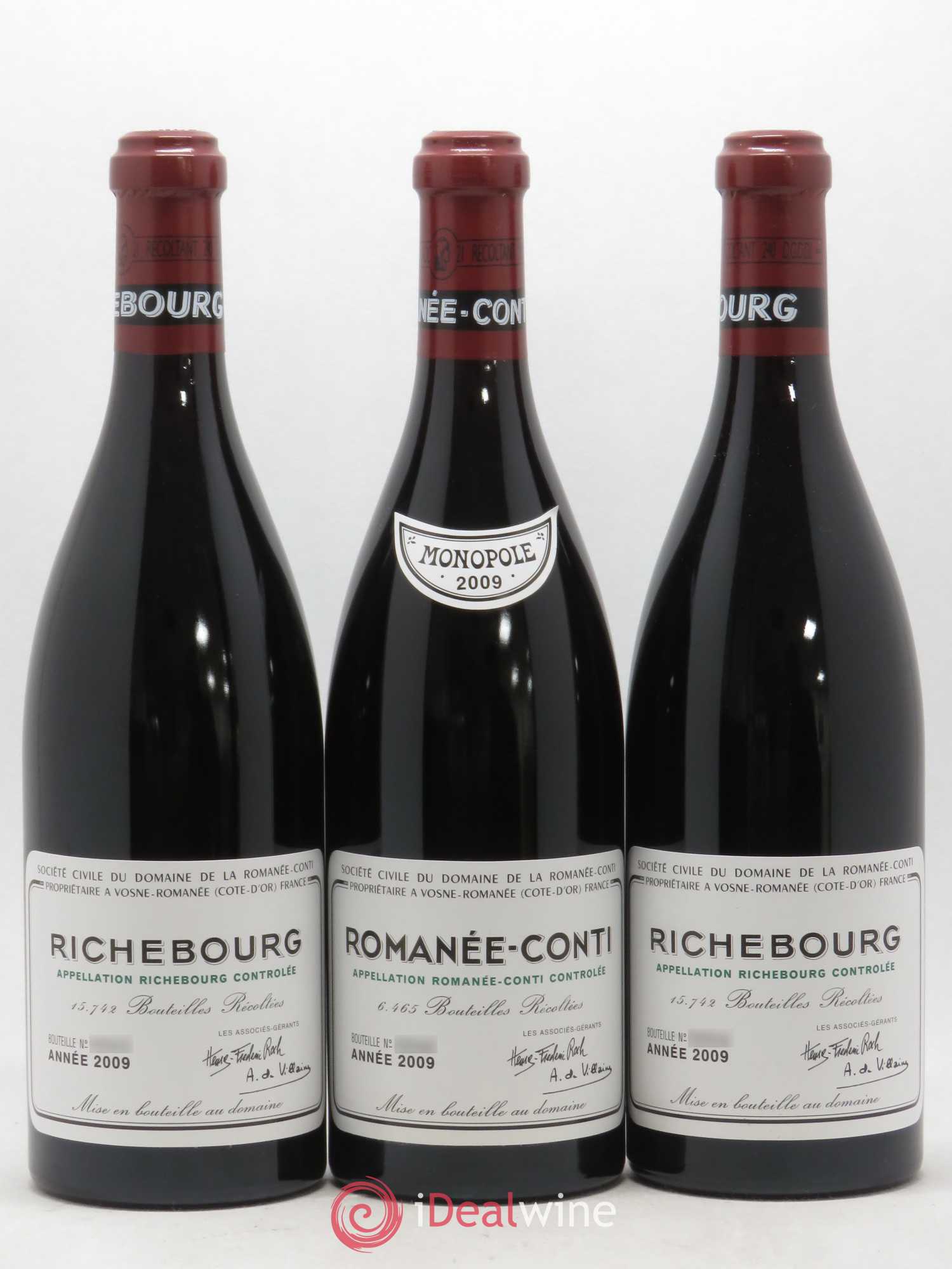 Assortiment 2009 du Domaine de la Romanée-Conti Domaine de la Romanée-Conti 2 caisses (1 Romanée Conti - 2 Romanée Saint Vivant - 3 La Tache - 2 Richebourg - 2 Echézeaux - 2 Grands Echézeaux) 2009 - Lotto di 12 bottiglie - 1