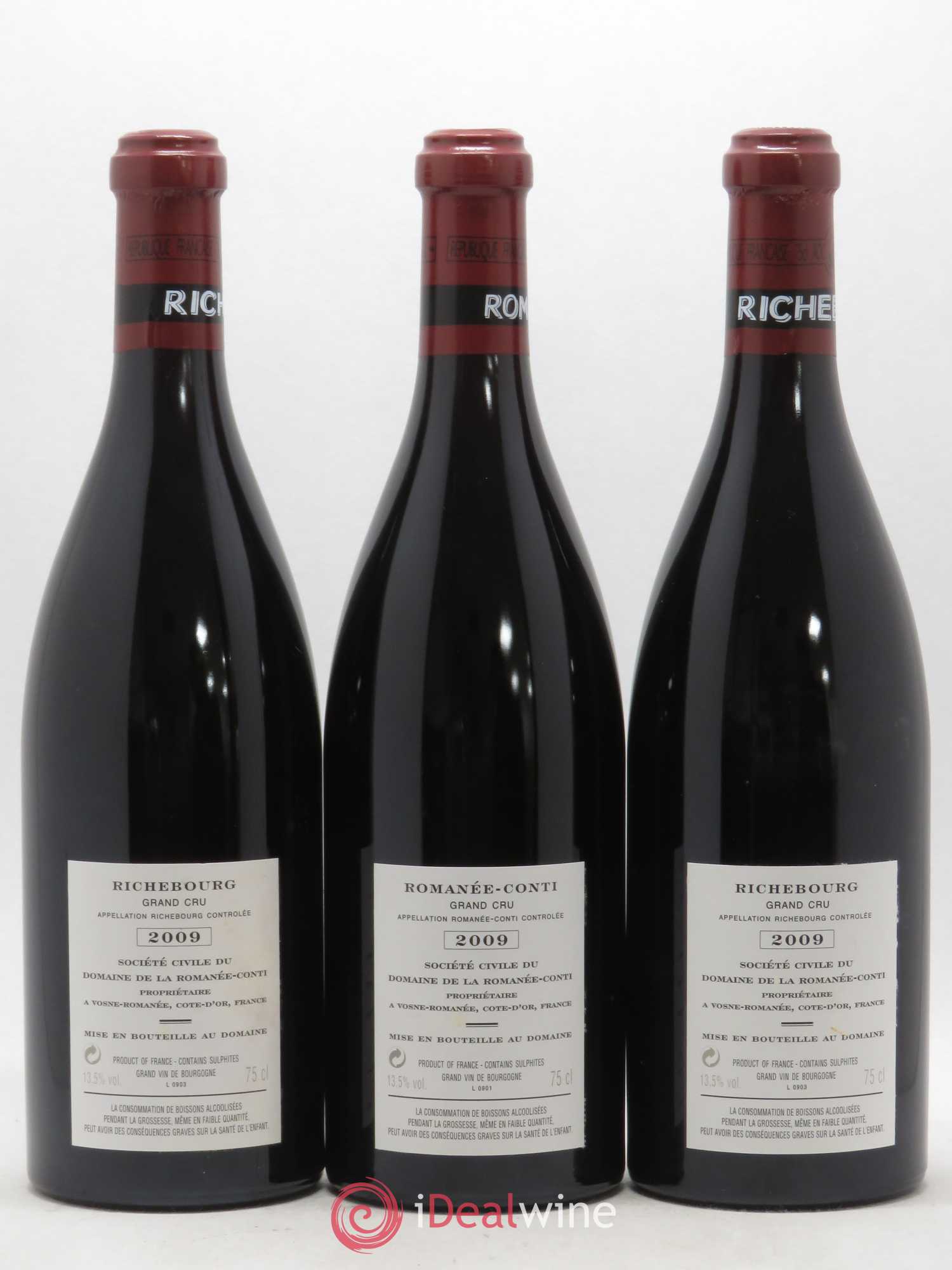 Assortiment 2009 du Domaine de la Romanée-Conti Domaine de la Romanée-Conti 2 caisses (1 Romanée Conti - 2 Romanée Saint Vivant - 3 La Tache - 2 Richebourg - 2 Echézeaux - 2 Grands Echézeaux) 2009 - Lotto di 12 bottiglie - 2