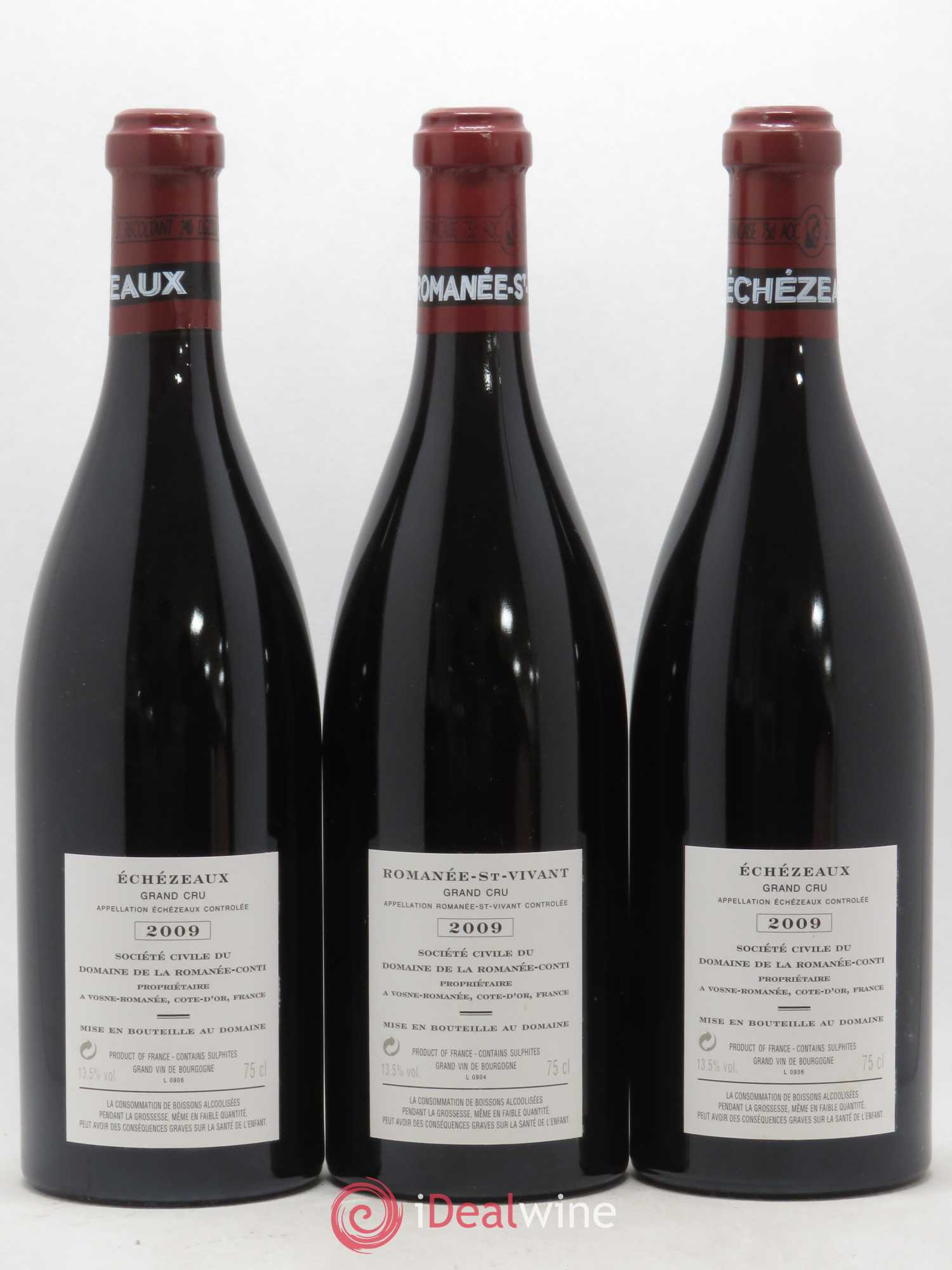 Assortiment 2009 du Domaine de la Romanée-Conti Domaine de la Romanée-Conti 2 caisses (1 Romanée Conti - 2 Romanée Saint Vivant - 3 La Tache - 2 Richebourg - 2 Echézeaux - 2 Grands Echézeaux) 2009 - Lotto di 12 bottiglie - 6