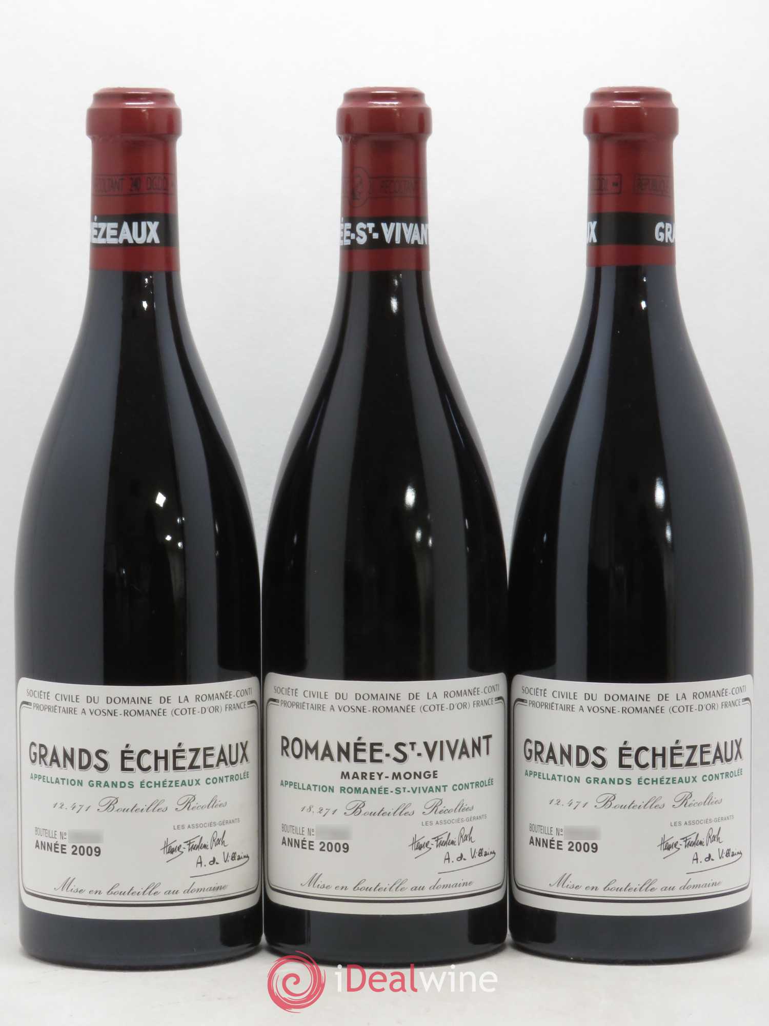 Assortiment 2009 du Domaine de la Romanée-Conti Domaine de la Romanée-Conti 2 caisses (1 Romanée Conti - 2 Romanée Saint Vivant - 3 La Tache - 2 Richebourg - 2 Echézeaux - 2 Grands Echézeaux) 2009 - Lotto di 12 bottiglie - 7