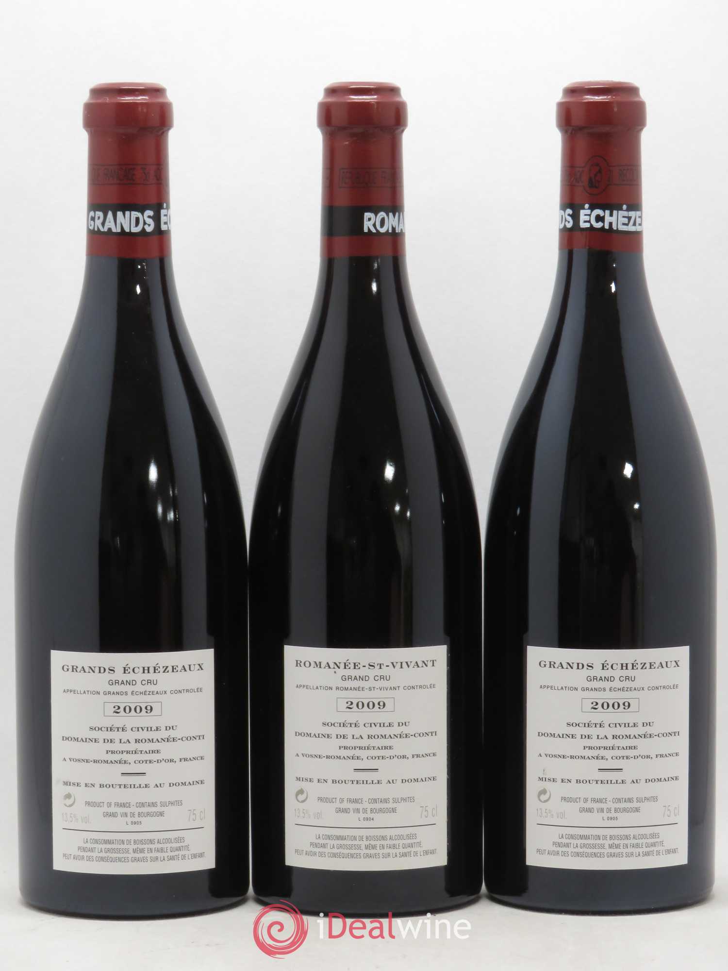 Assortiment 2009 du Domaine de la Romanée-Conti Domaine de la Romanée-Conti 2 caisses (1 Romanée Conti - 2 Romanée Saint Vivant - 3 La Tache - 2 Richebourg - 2 Echézeaux - 2 Grands Echézeaux) 2009 - Lotto di 12 bottiglie - 8
