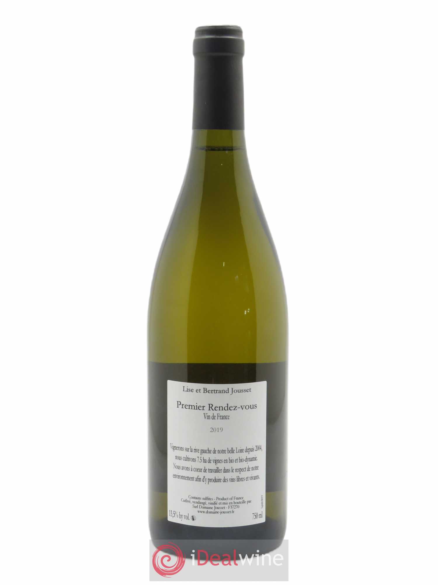 Montlouis-sur-Loire Premier Rendez-vous Lise et Bertrand Jousset 2019 - Lot de 1 bouteille - 1