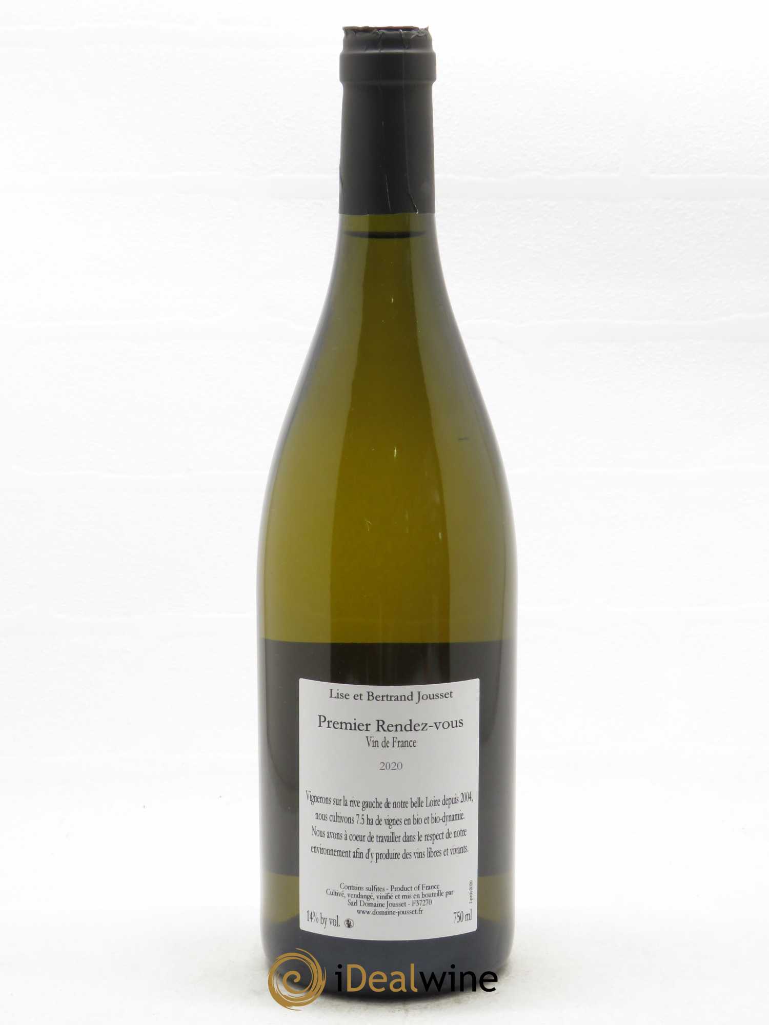 Montlouis-sur-Loire Premier Rendez-vous Lise et Bertrand Jousset 2020 - Lot de 1 bouteille - 1