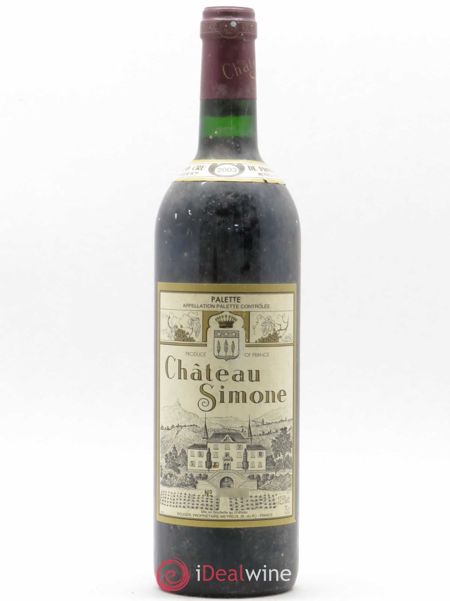 Palette Château Simone Famille Rougier 2003 - Lot de 1 bouteille - 0