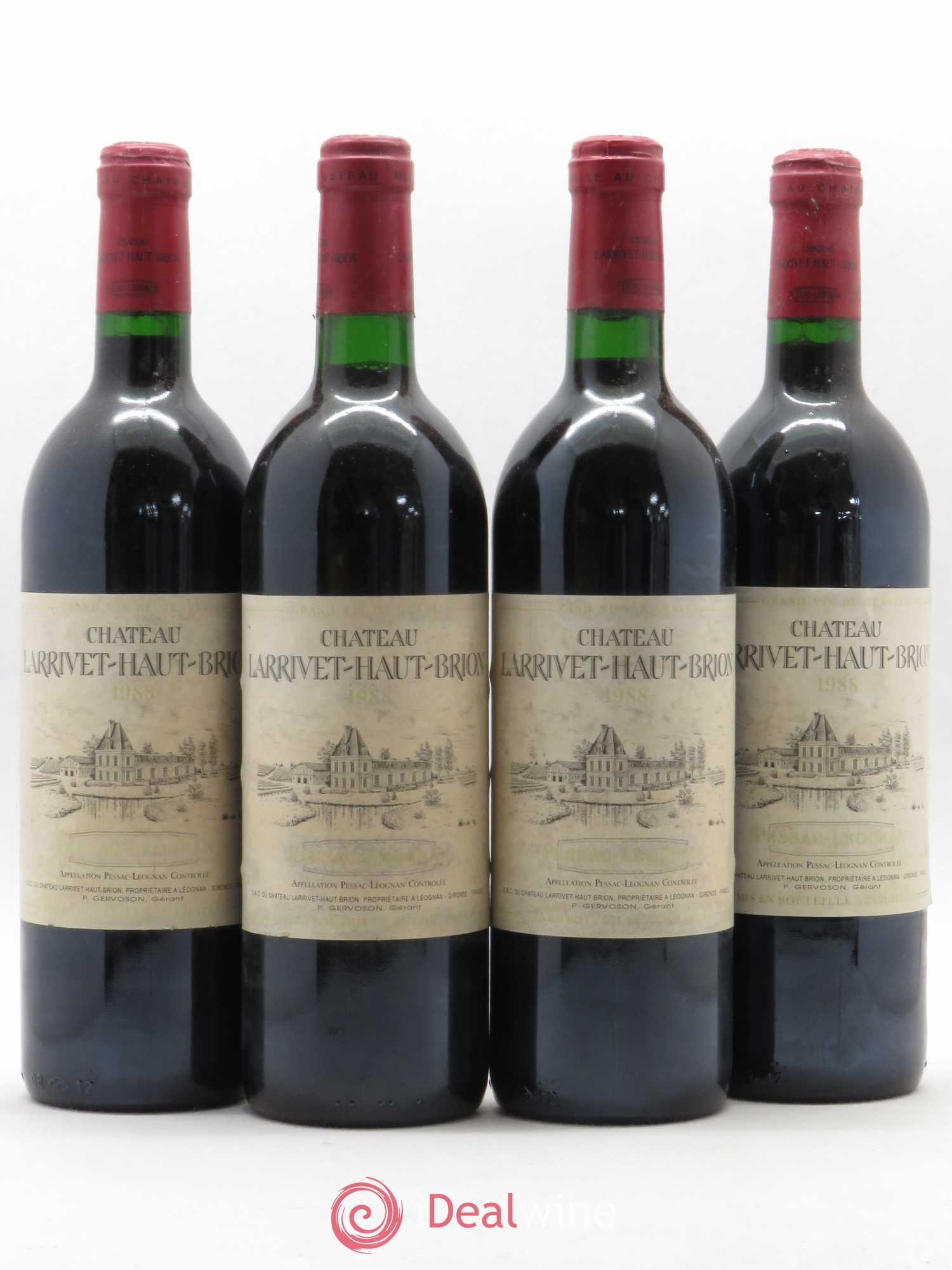 Château Larrivet Haut-Brion 1988 - Lot de 4 bouteilles - 0