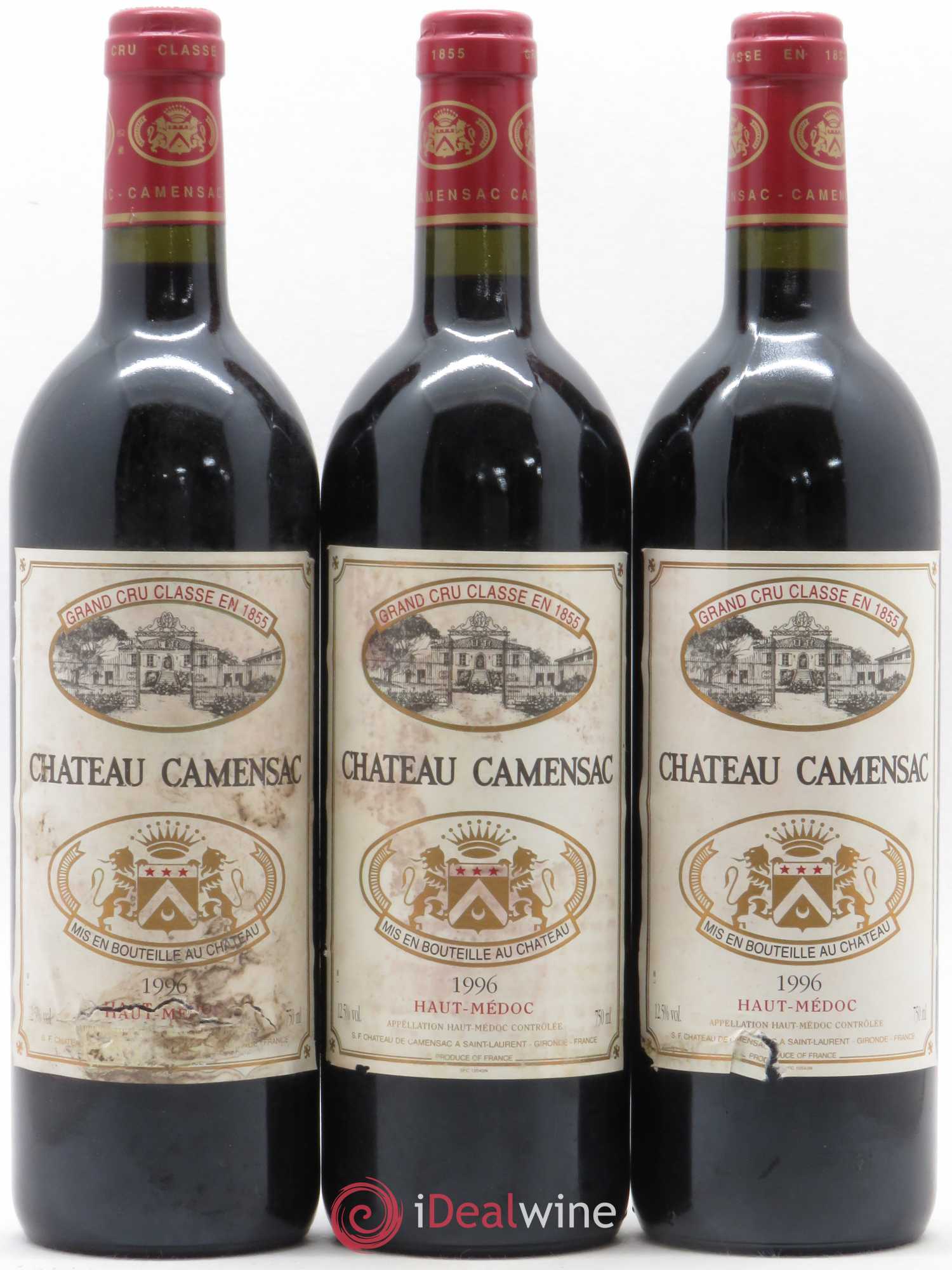 Château Camensac 5ème Grand Cru Classé 1996 - Lot de 3 bouteilles - 0
