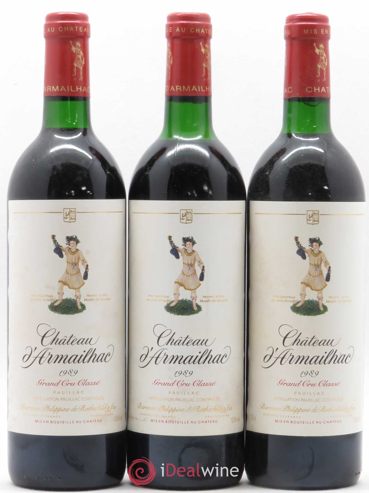 Château d' Armailhac - Mouton Baron(ne) Philippe 5ème Grand Cru Classé 1989 - Lot de 6 bouteilles - 1
