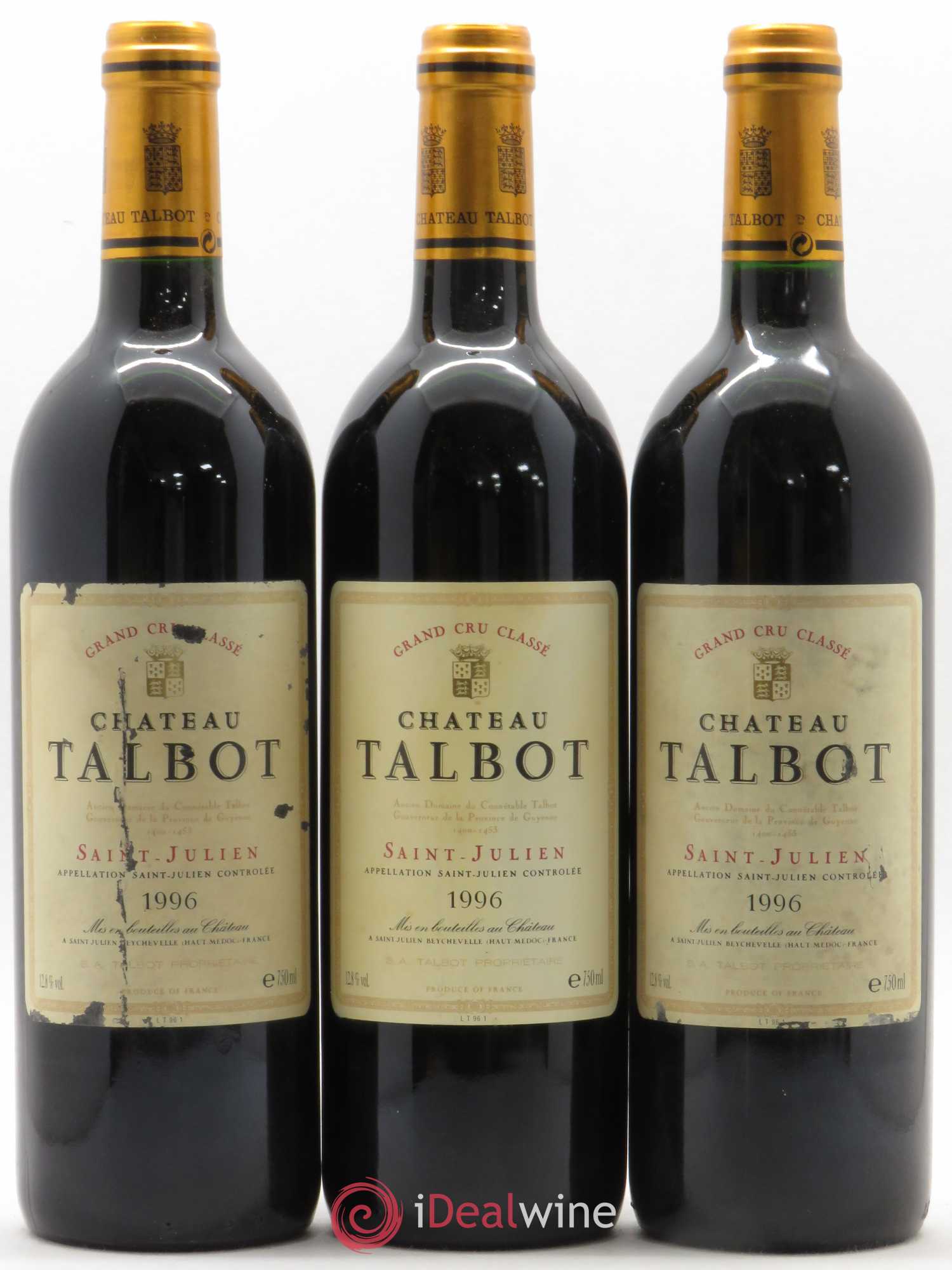 Château Talbot 4ème Grand Cru Classé 1996 - Lot de 6 bouteilles - 1