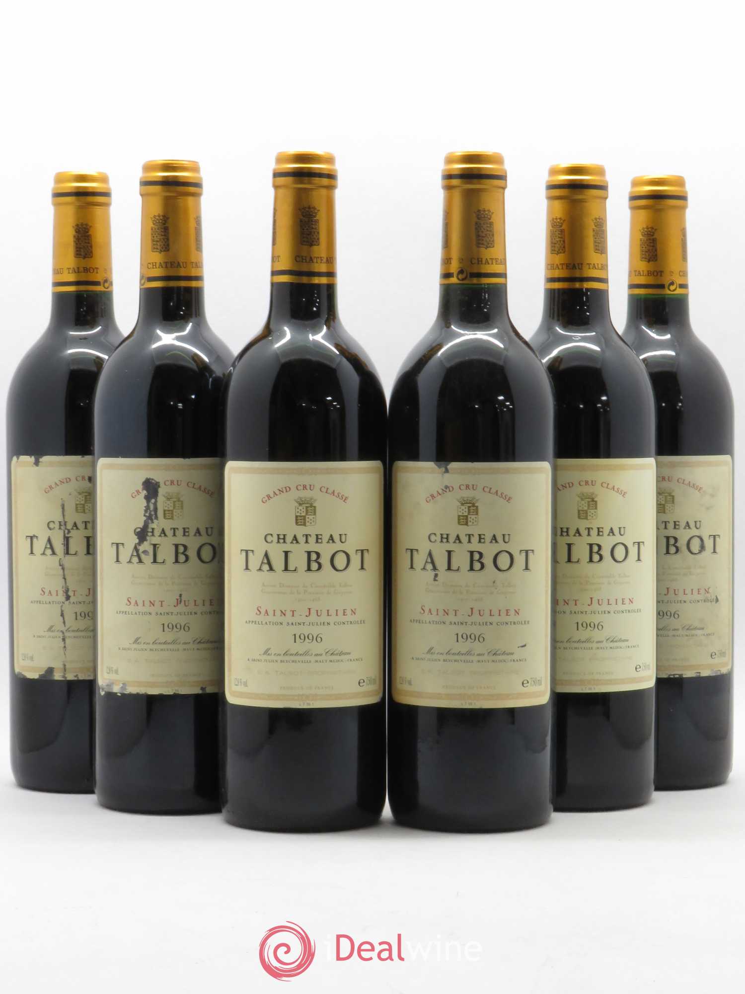Château Talbot 4ème Grand Cru Classé 1996 - Lot de 6 bouteilles - 0