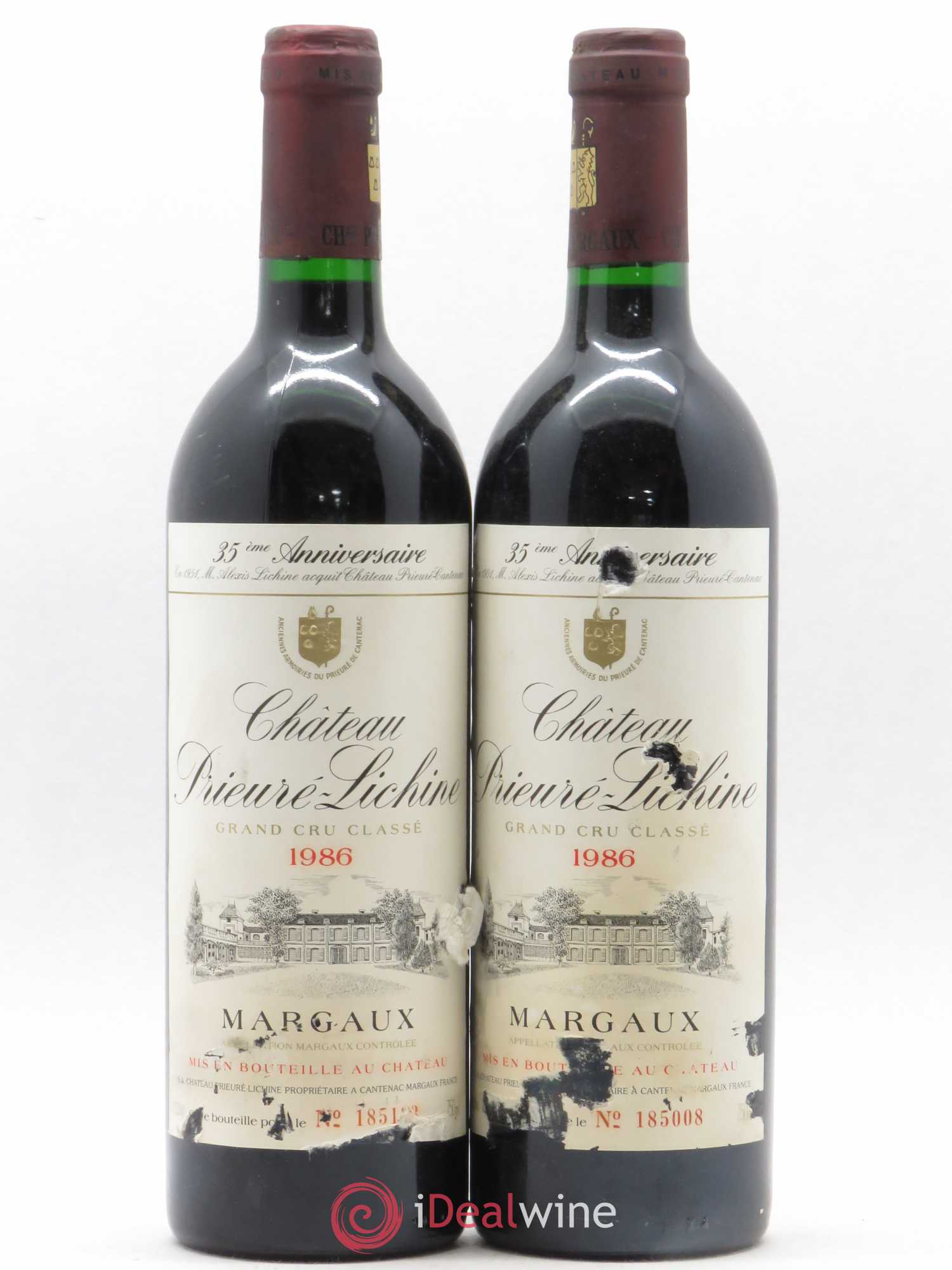Château Prieuré Lichine 4ème Grand Cru Classé 1986 - Lot de 2 bouteilles - 0