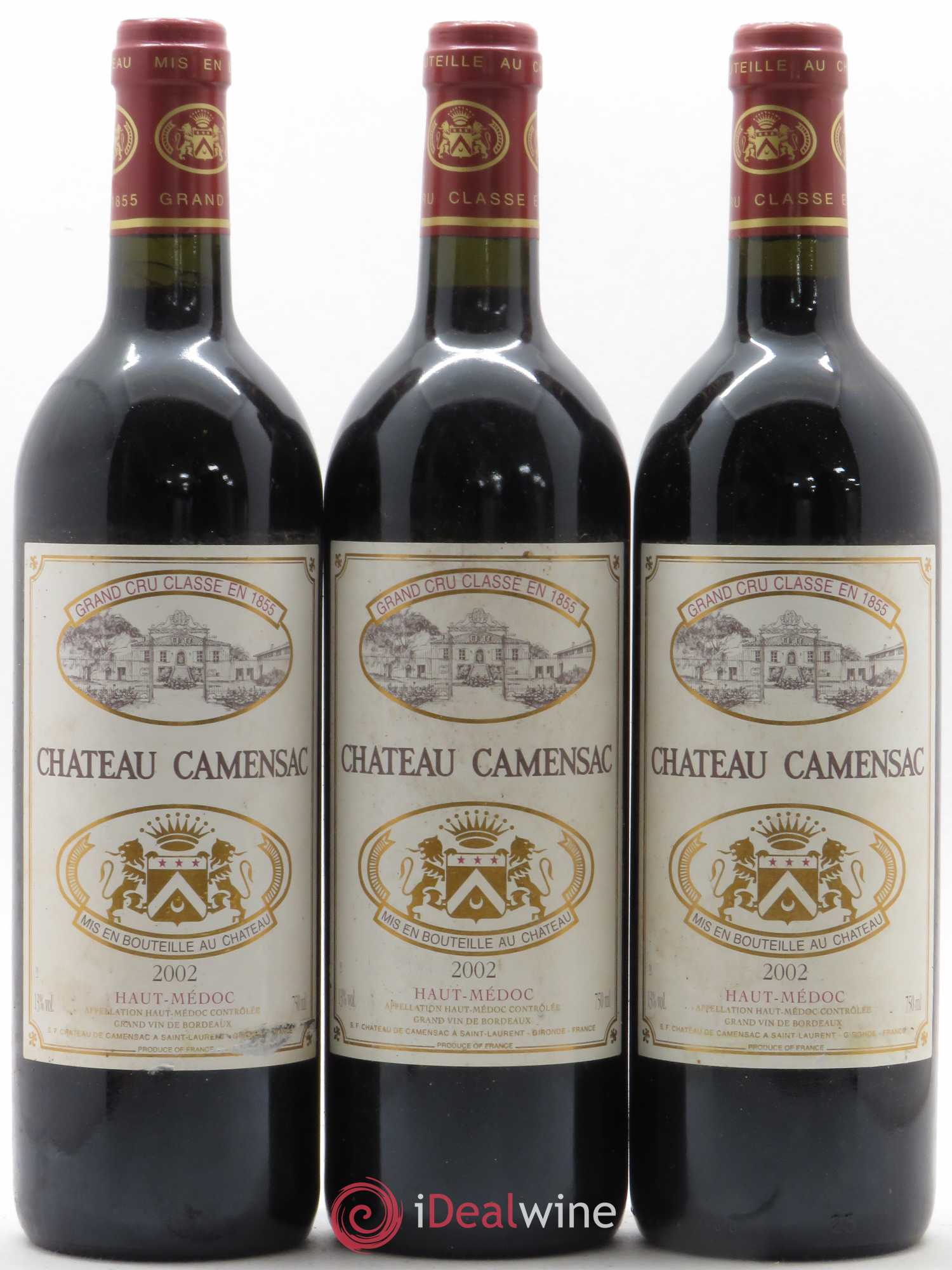 Château Camensac 5ème Grand Cru Classé 2002 - Lot de 3 bouteilles - 0