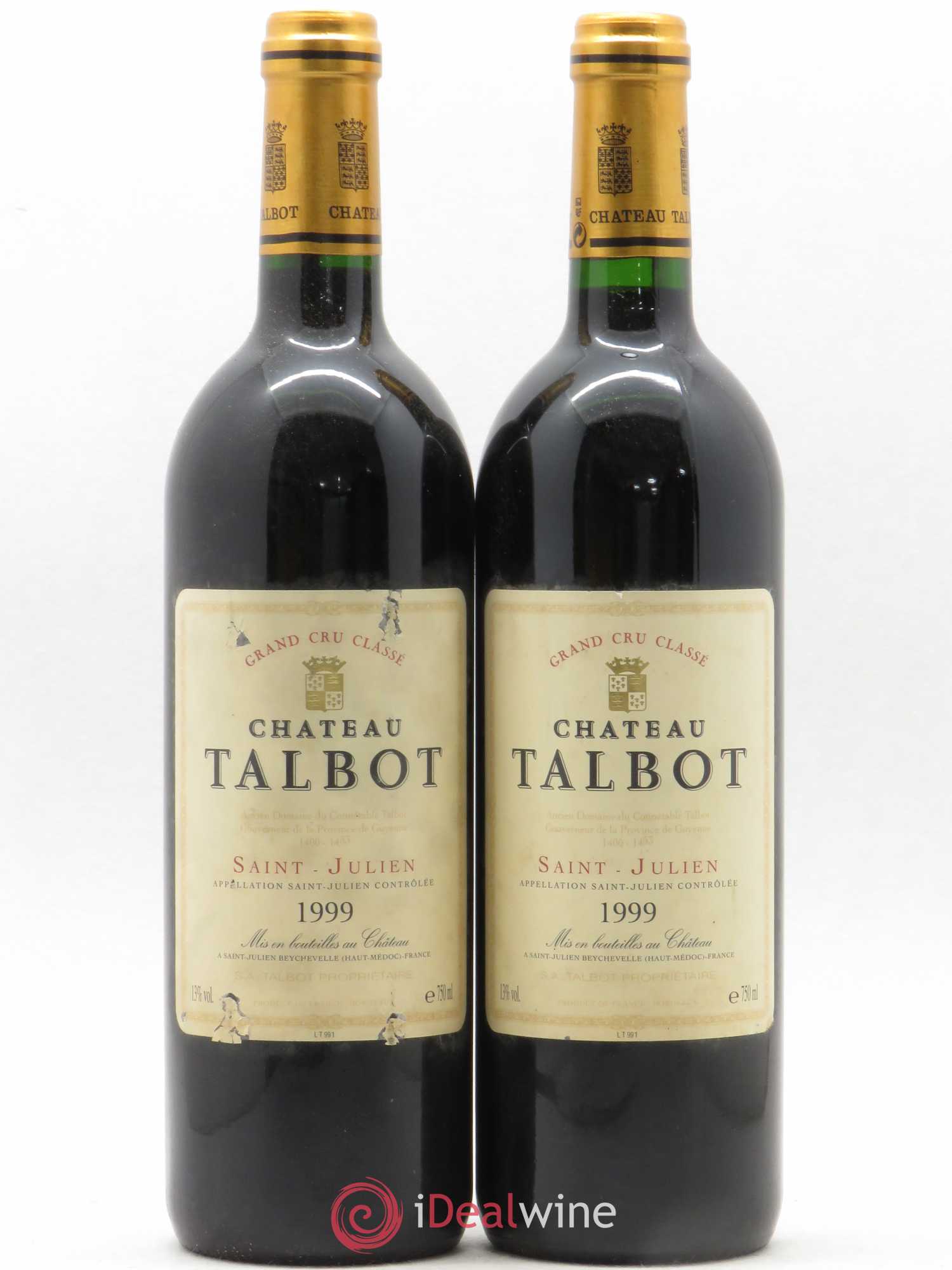 Château Talbot 4ème Grand Cru Classé 1999 - Lot de 2 bouteilles - 0