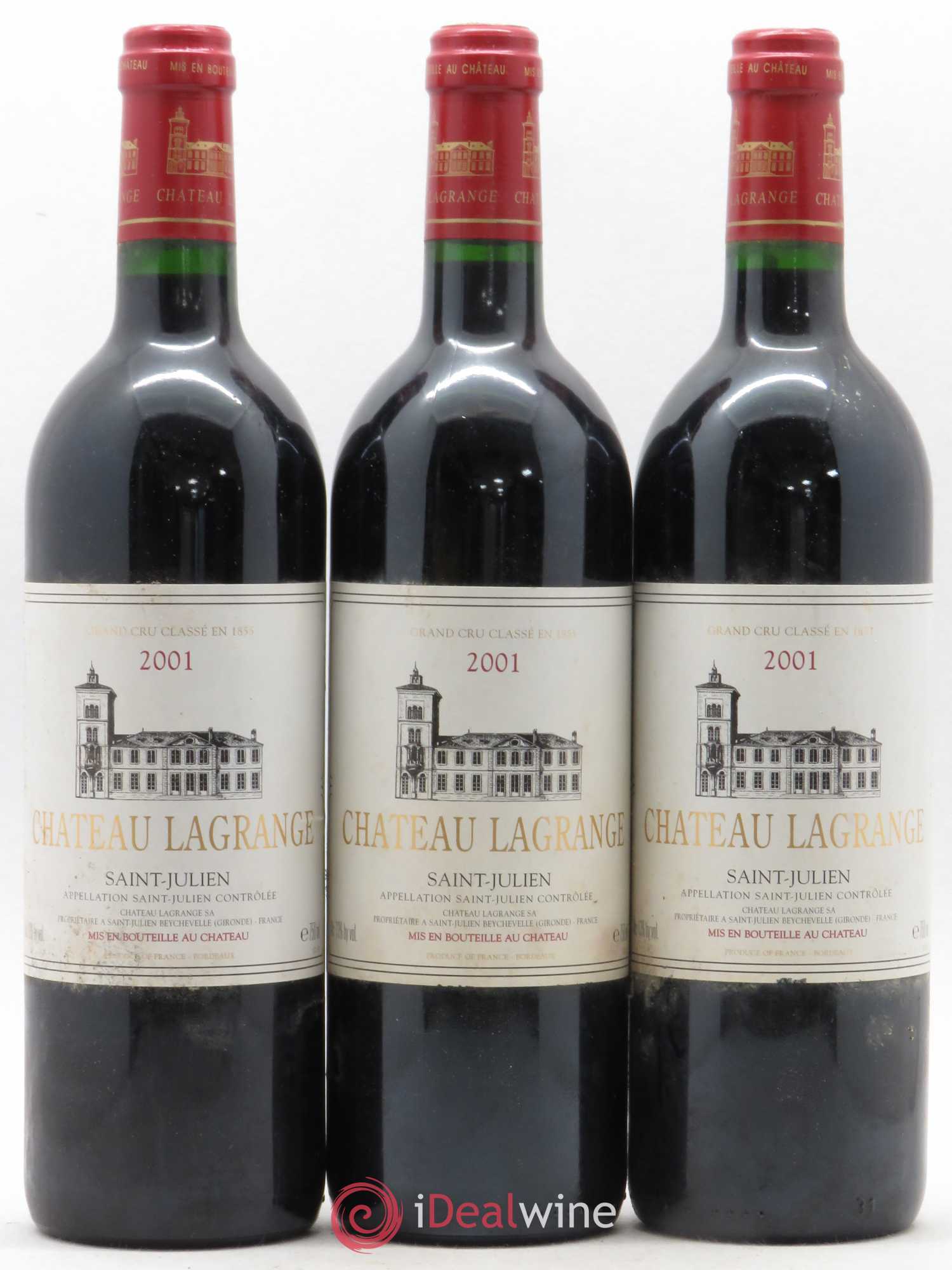 Château Lagrange 3ème Grand Cru Classé 2001 - Lot de 3 bouteilles - 0