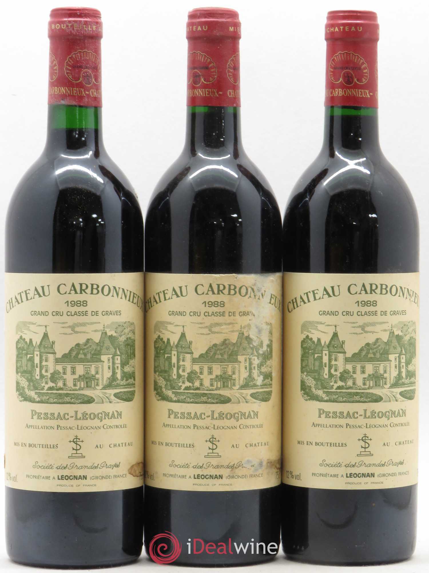 Château Carbonnieux Cru Classé de Graves 1988 - Lot de 6 bouteilles - 1