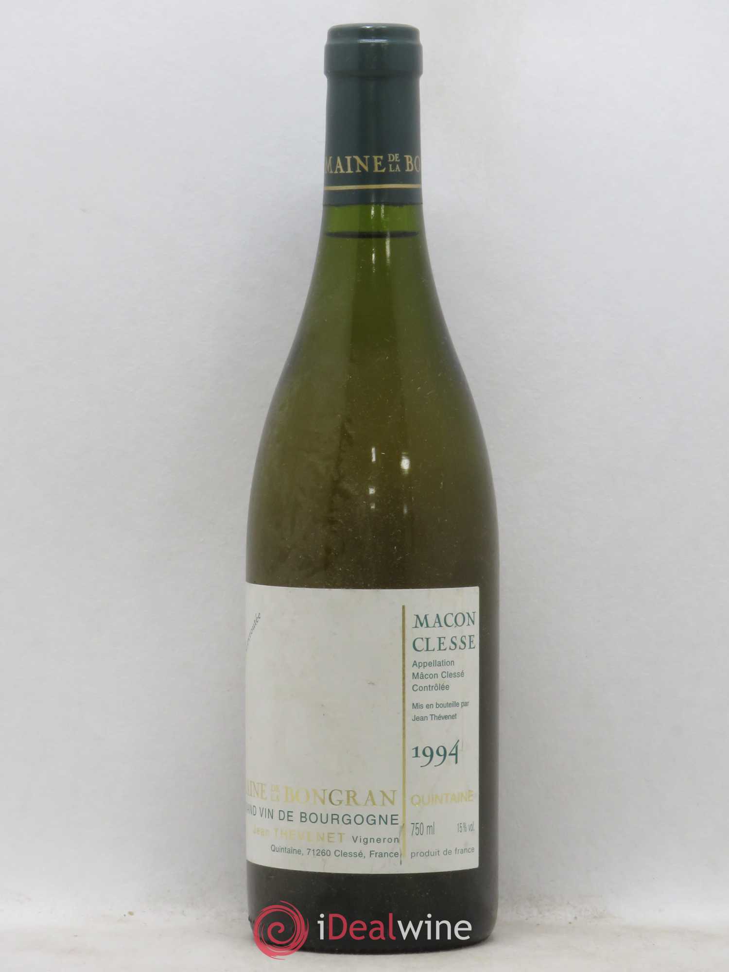 Mâcon-Clessé Cuvée Levroutée Domaine de la Bongran (J.Thevenet) 1994 - Lot de 1 bouteille - 0