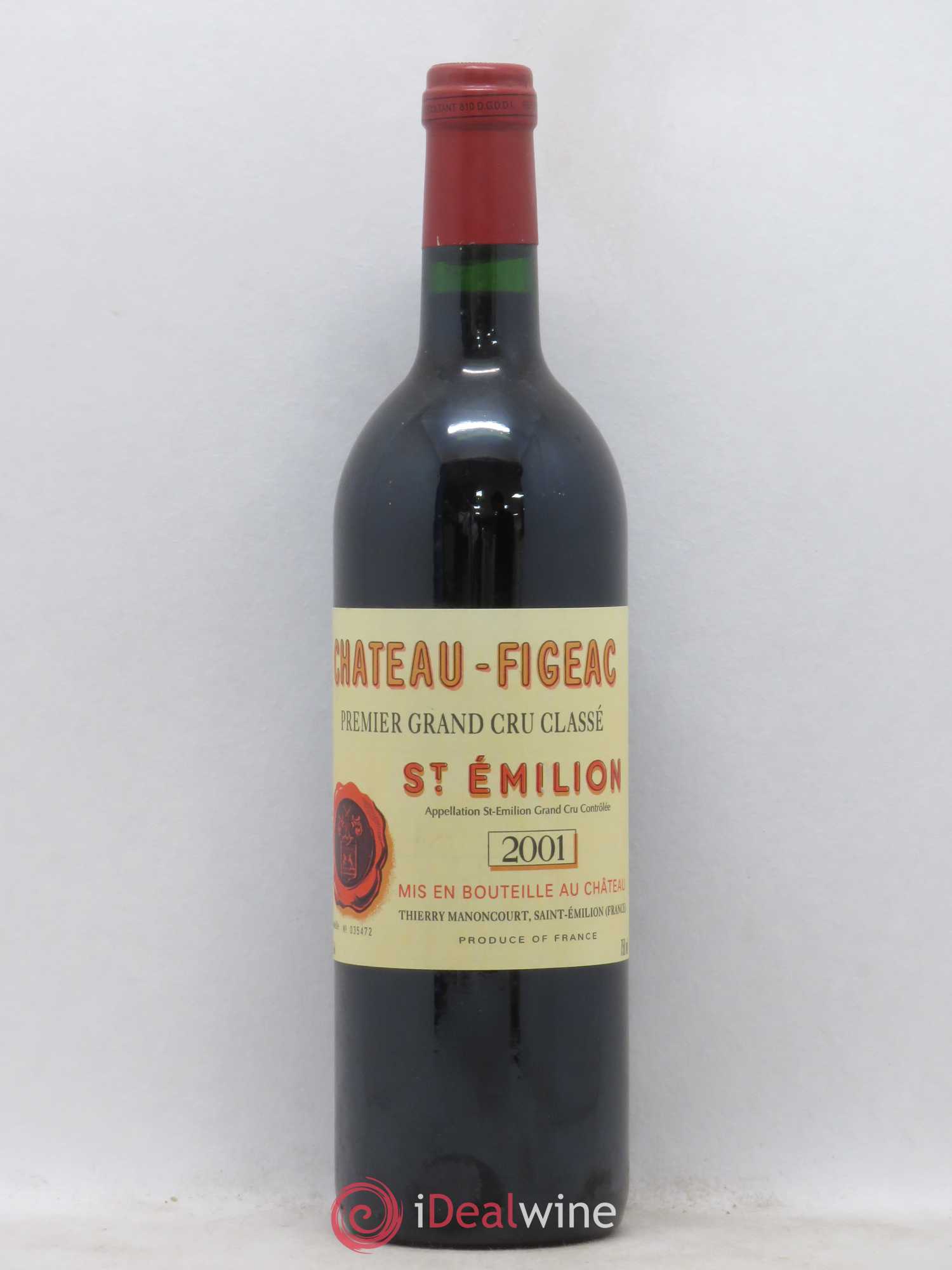 Château Figeac 1er Grand Cru Classé A 2001 - Lot de 1 bouteille - 0