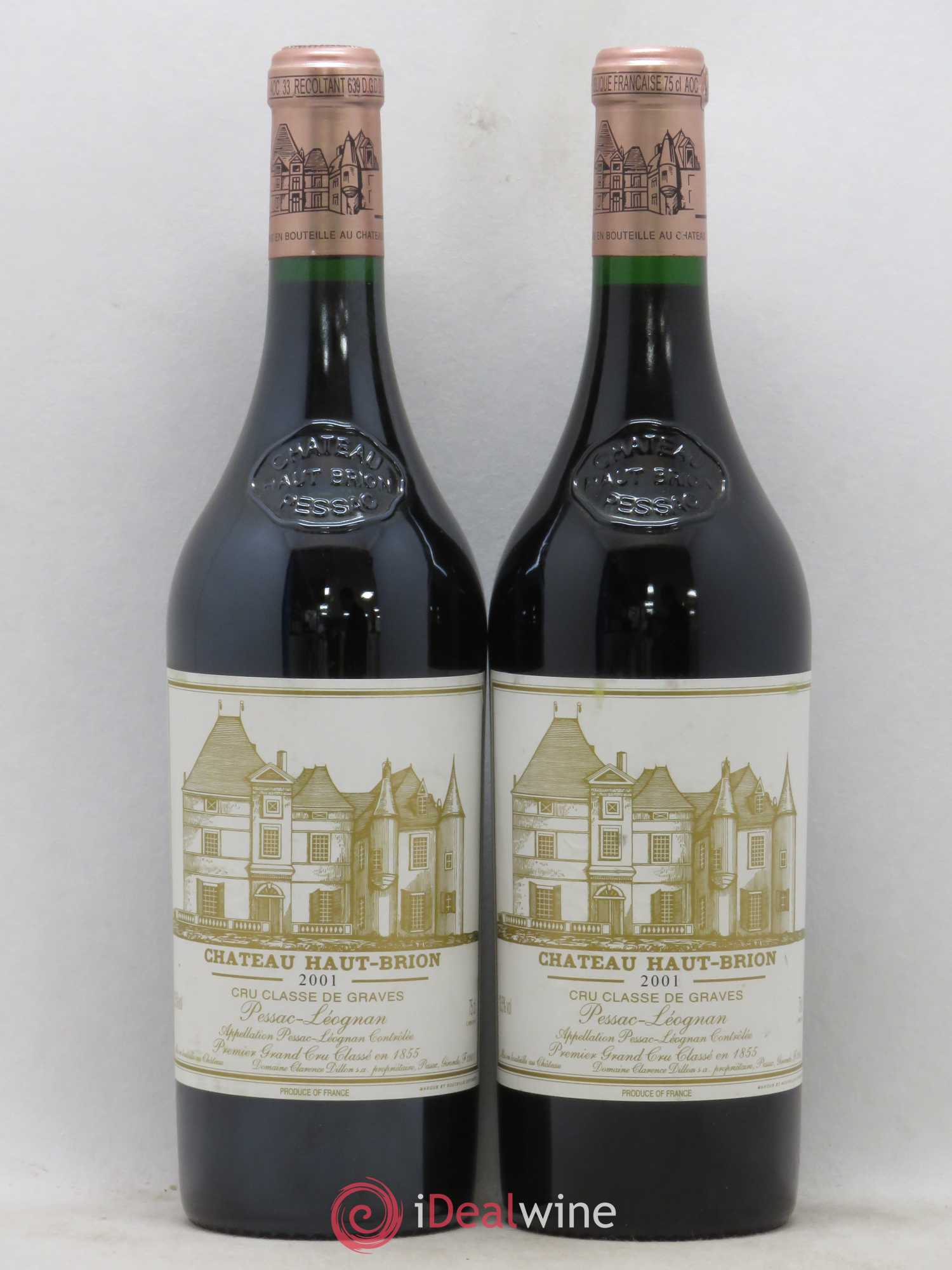 Château Haut Brion 1er Grand Cru Classé 2001 - Lot de 2 bouteilles - 0