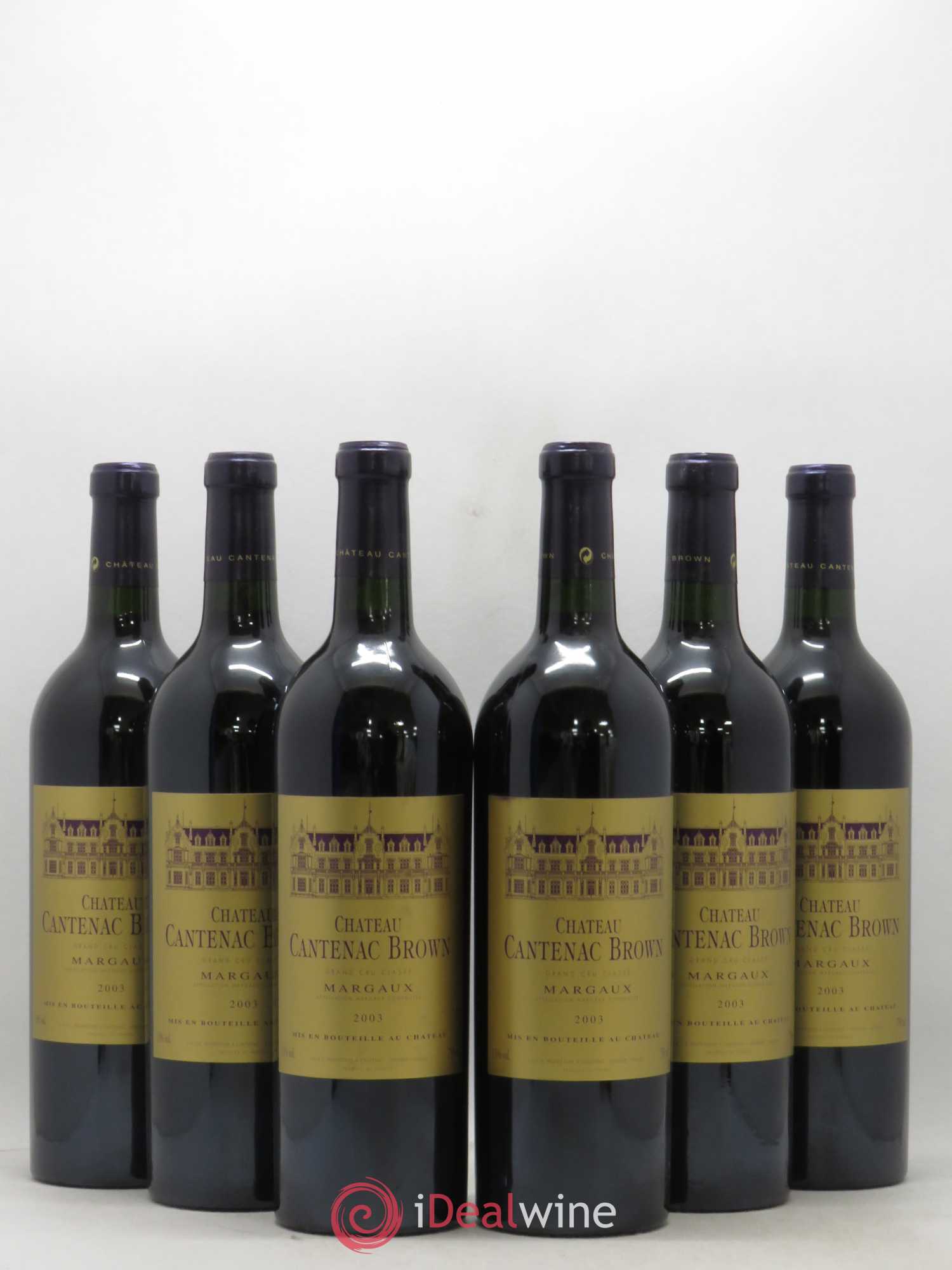 Château Cantenac Brown 3ème Grand Cru Classé 2003 - Lotto di 6 bottiglie - 0