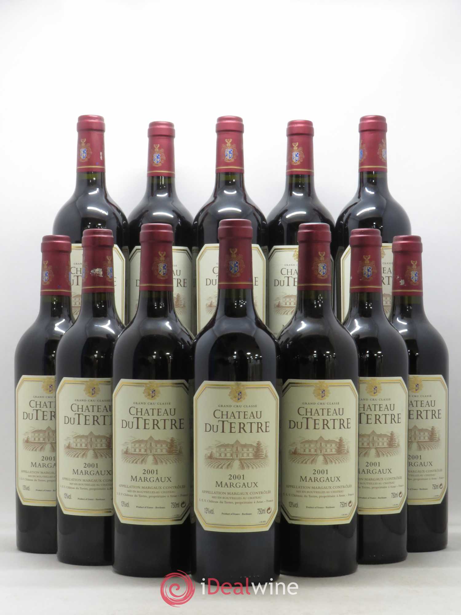 Château du Tertre 5ème Grand Cru Classé 2001 - Lot de 12 bouteilles - 0