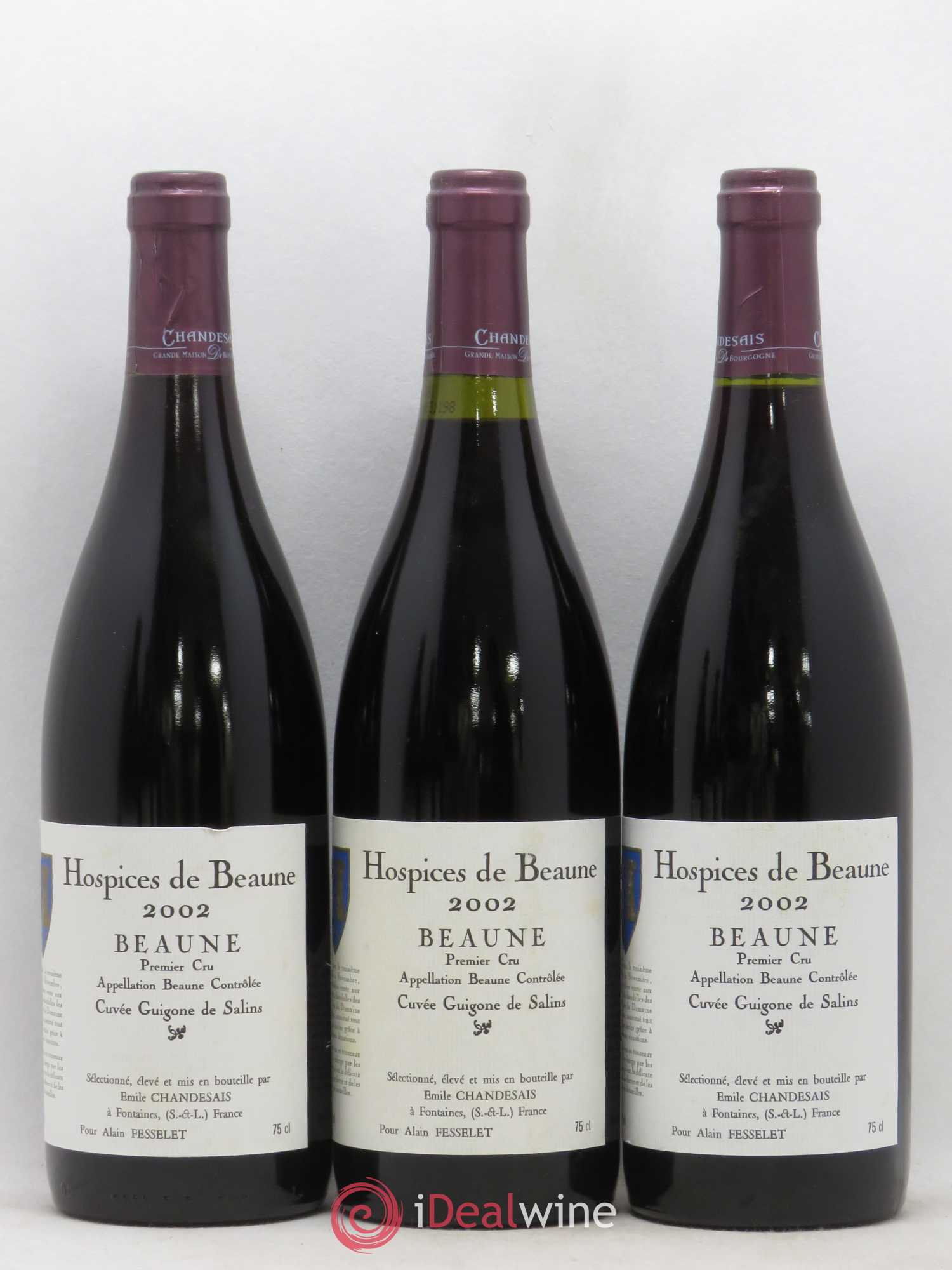 Beaune 1er Cru Cuvée Guigone de Salins Hospices de Beaune émile Chandesais 2002 - Posten von 6 Flaschen - 1