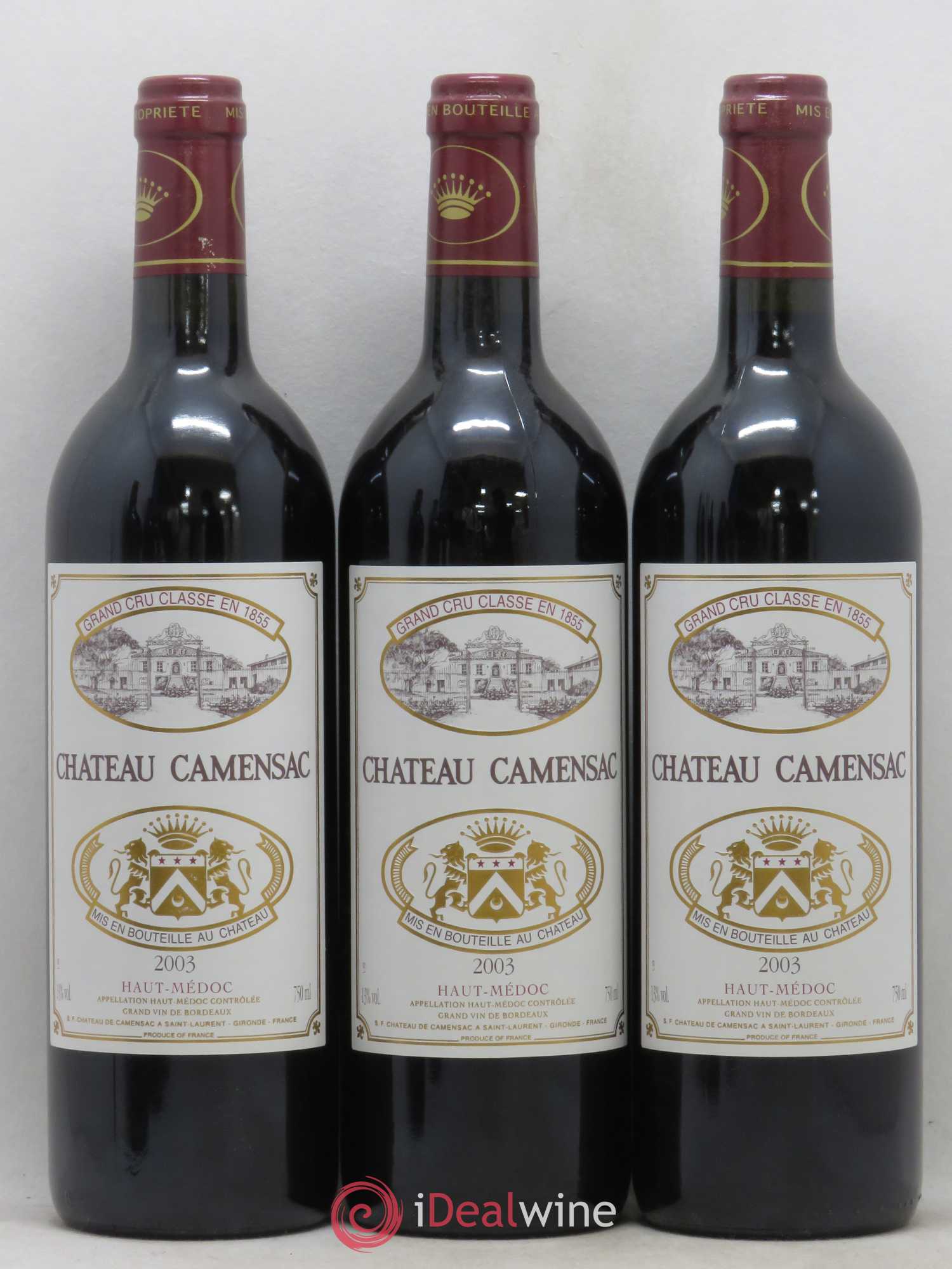 Château Camensac 5ème Grand Cru Classé 2003 - Lot de 6 bouteilles - 1